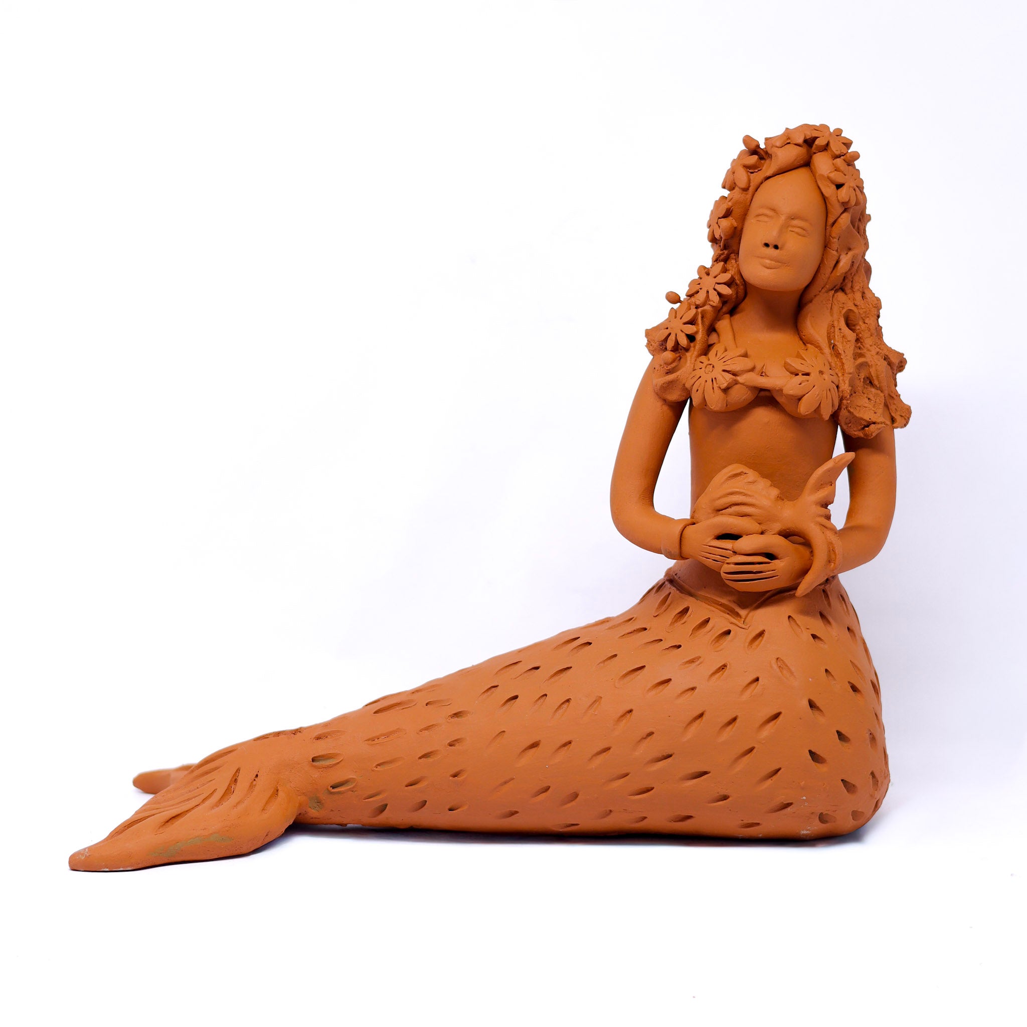 Escultura Sereia em Cerâmica