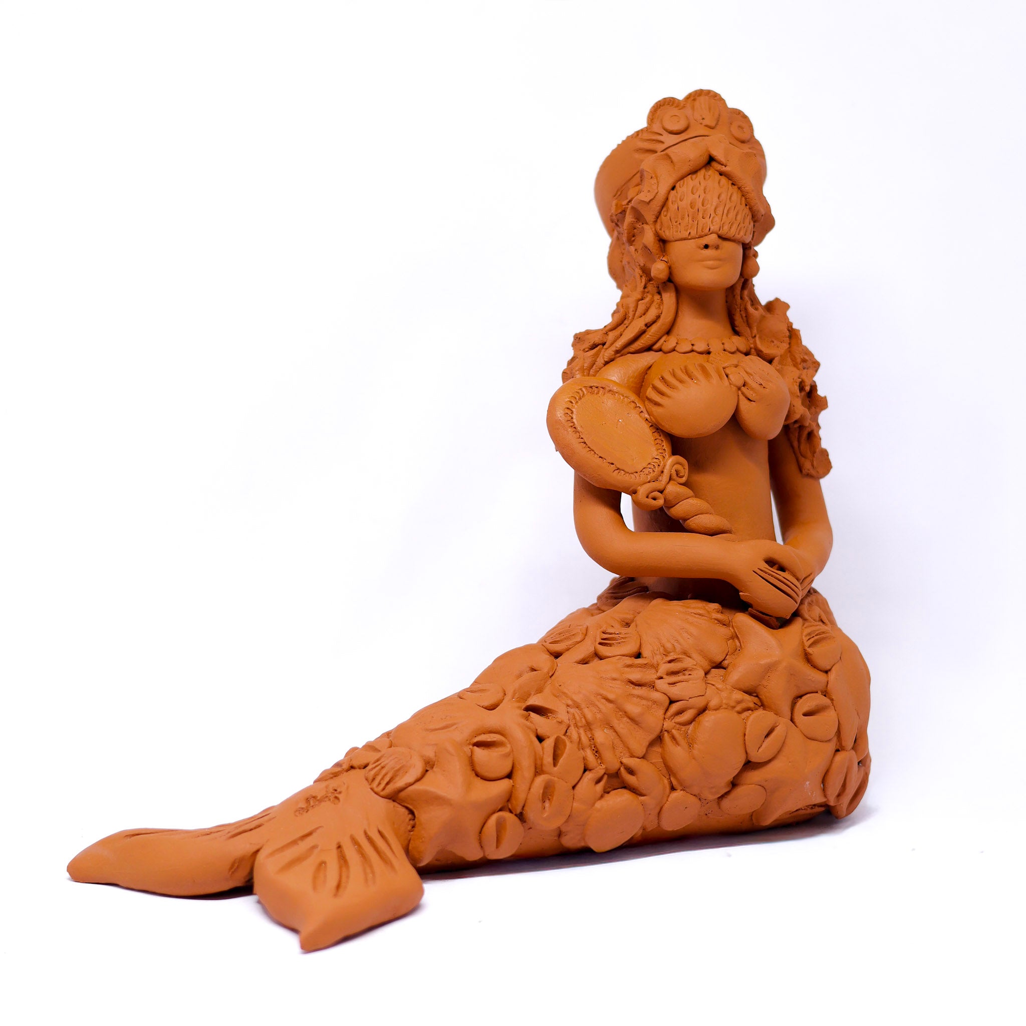 Escultura Sereia em Cerâmica