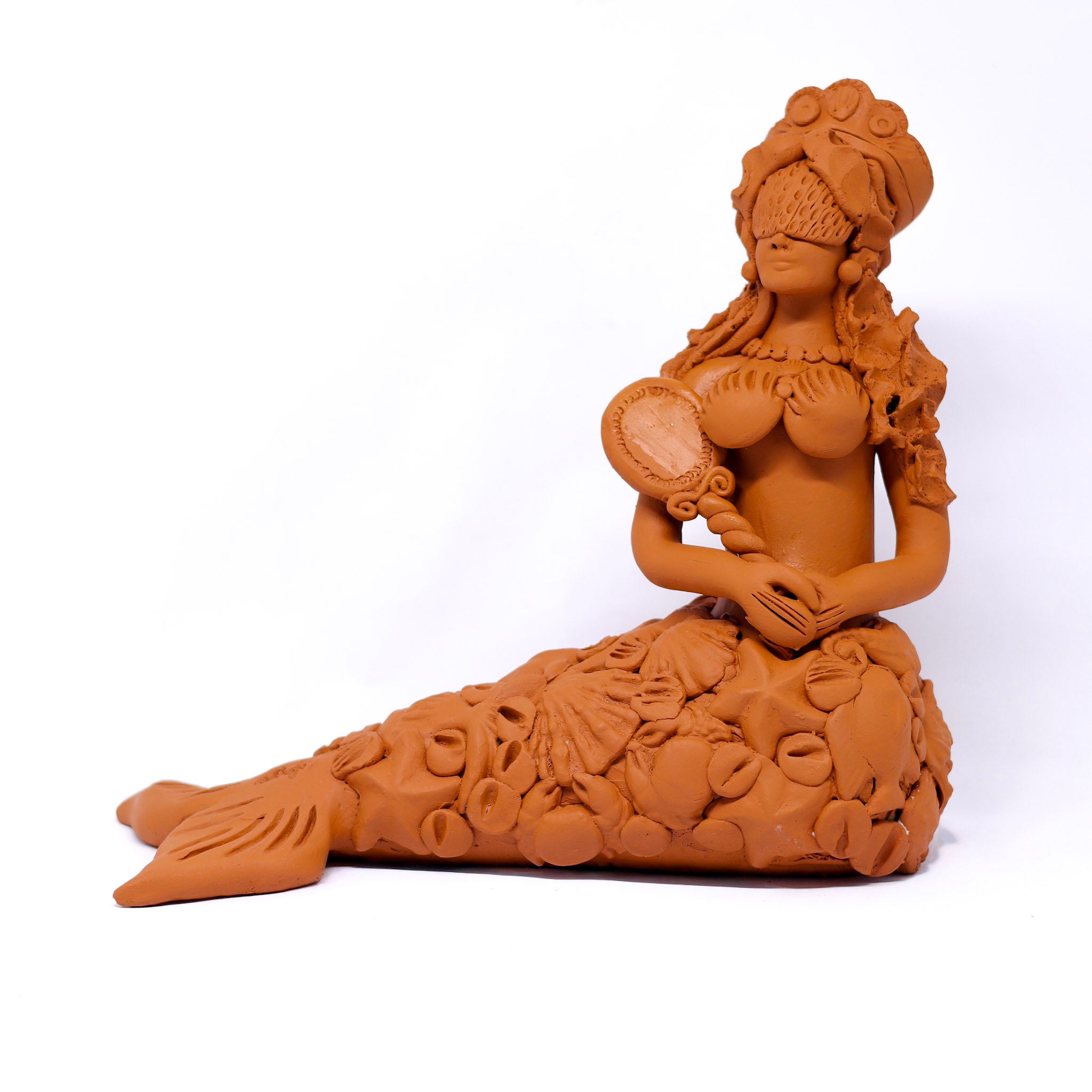 Escultura Sereia em Cerâmica