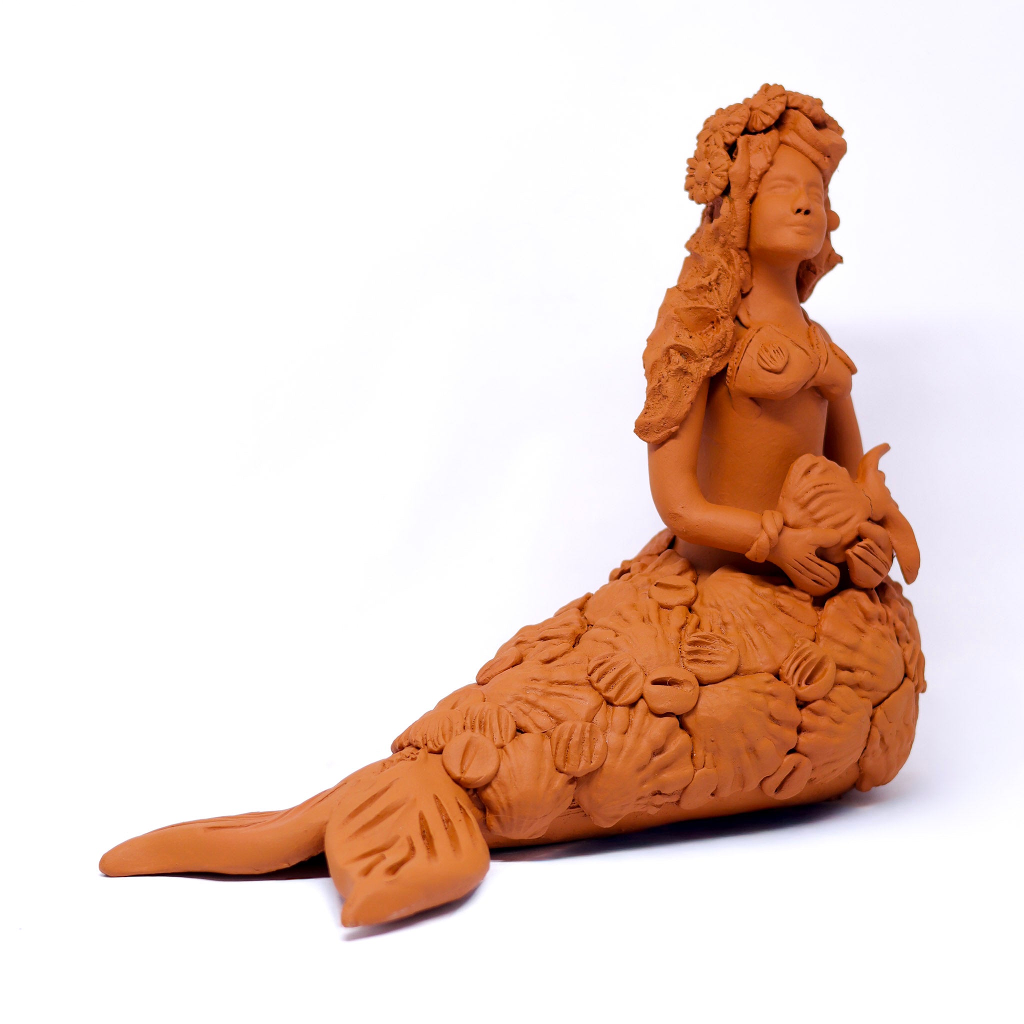 Escultura Sereia em Cerâmica