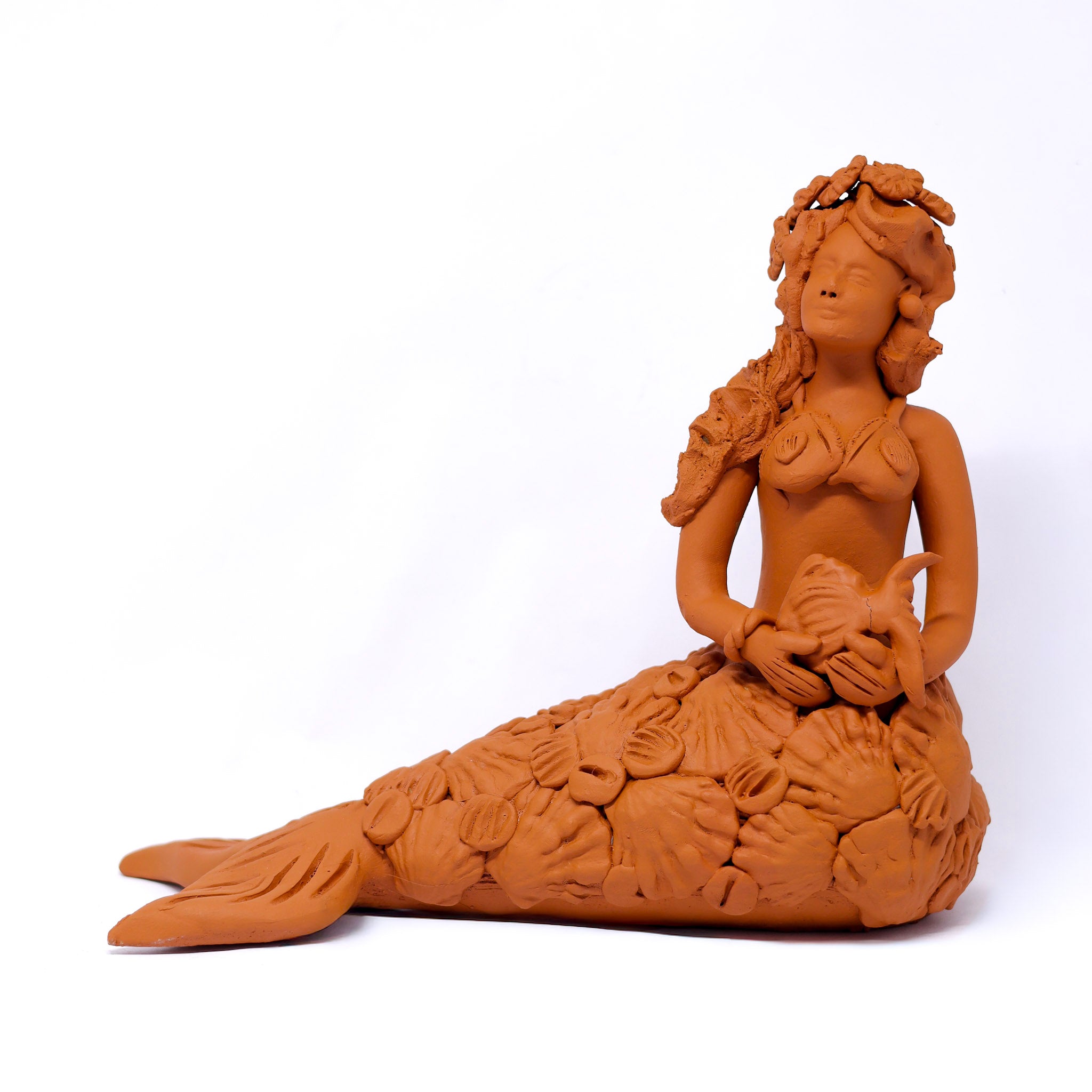 Escultura Sereia em Cerâmica