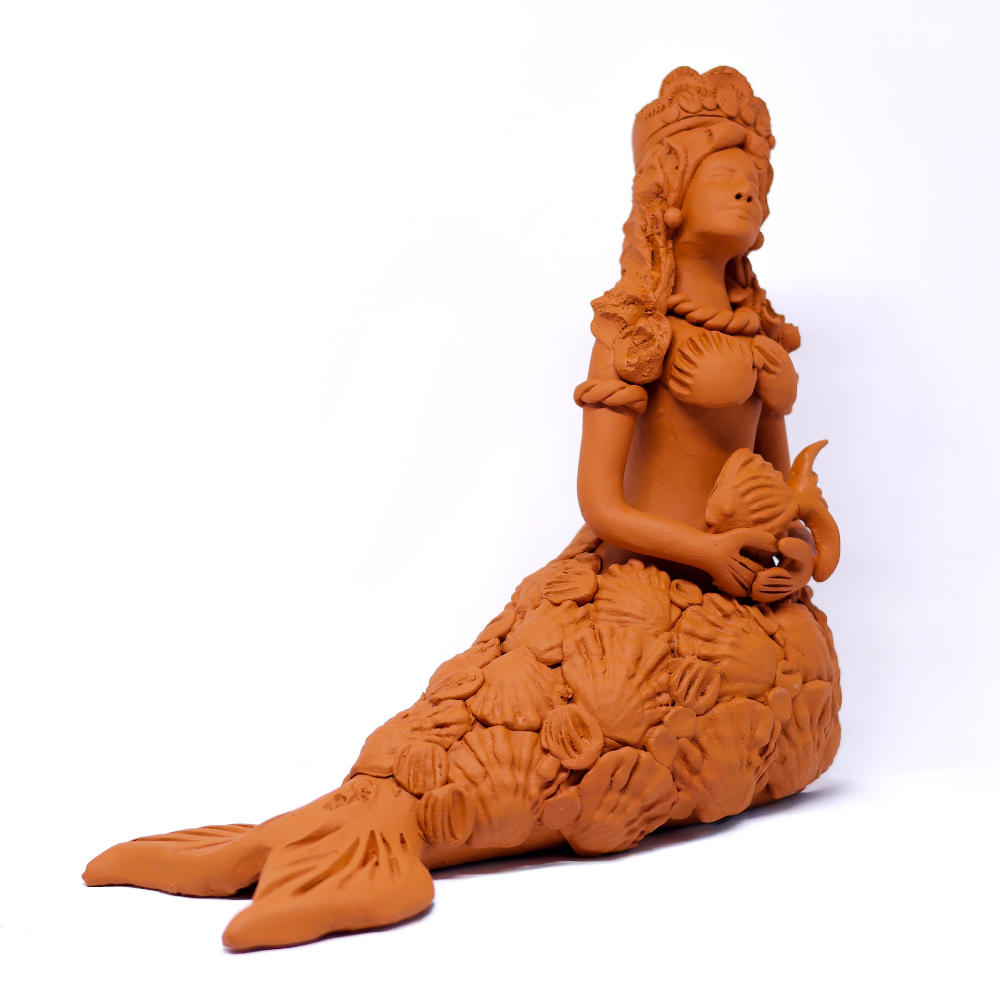Escultura Sereia em Cerâmica