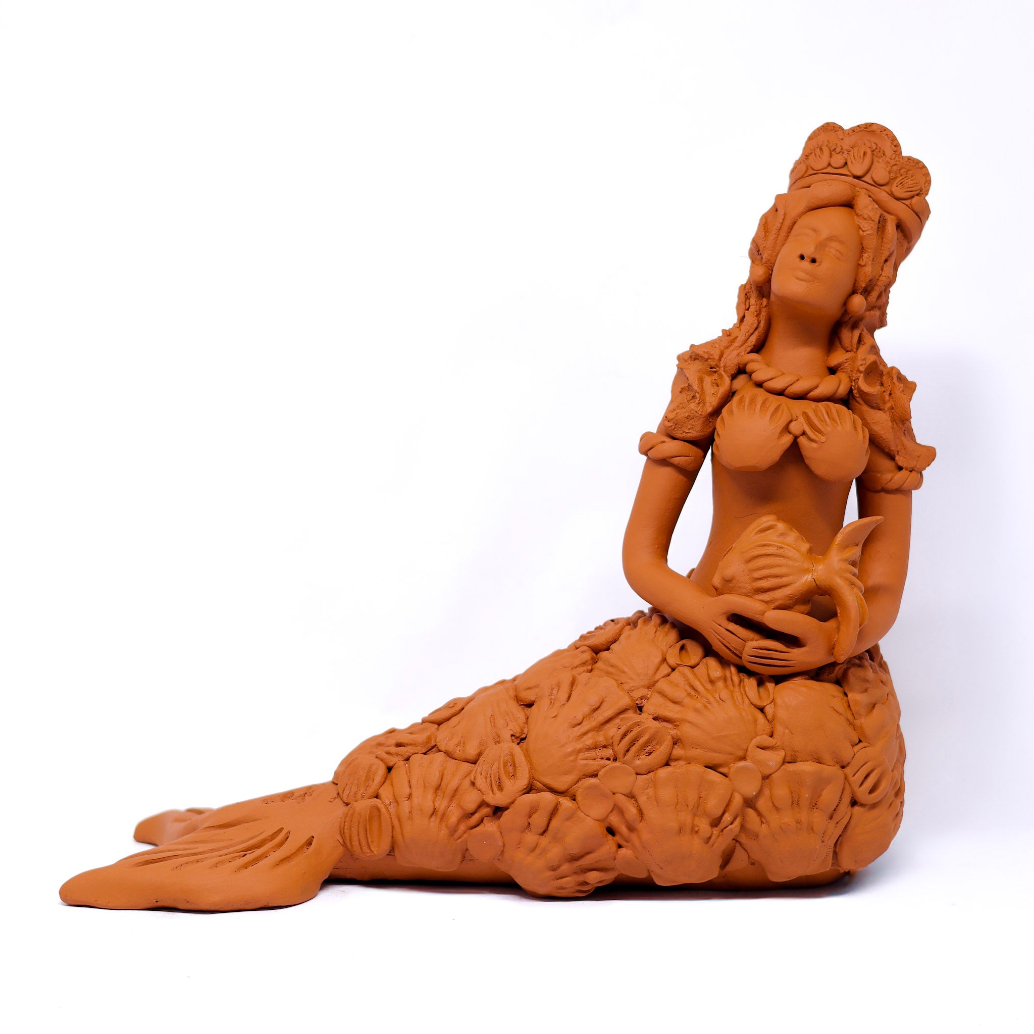 Escultura Sereia em Cerâmica