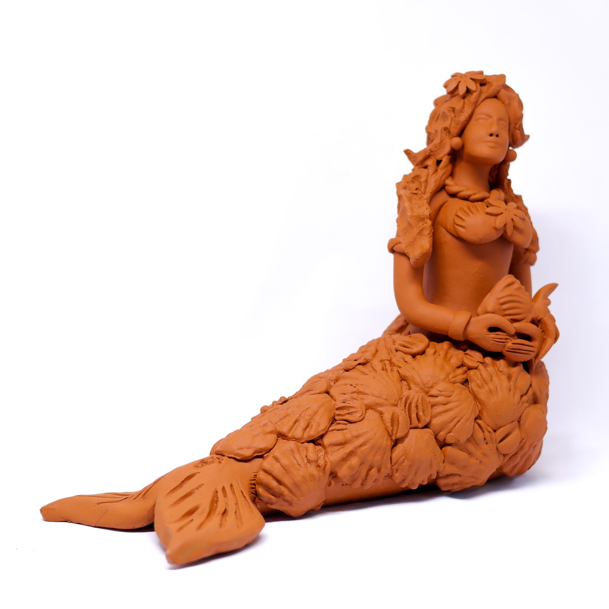Escultura Sereia em Cerâmica