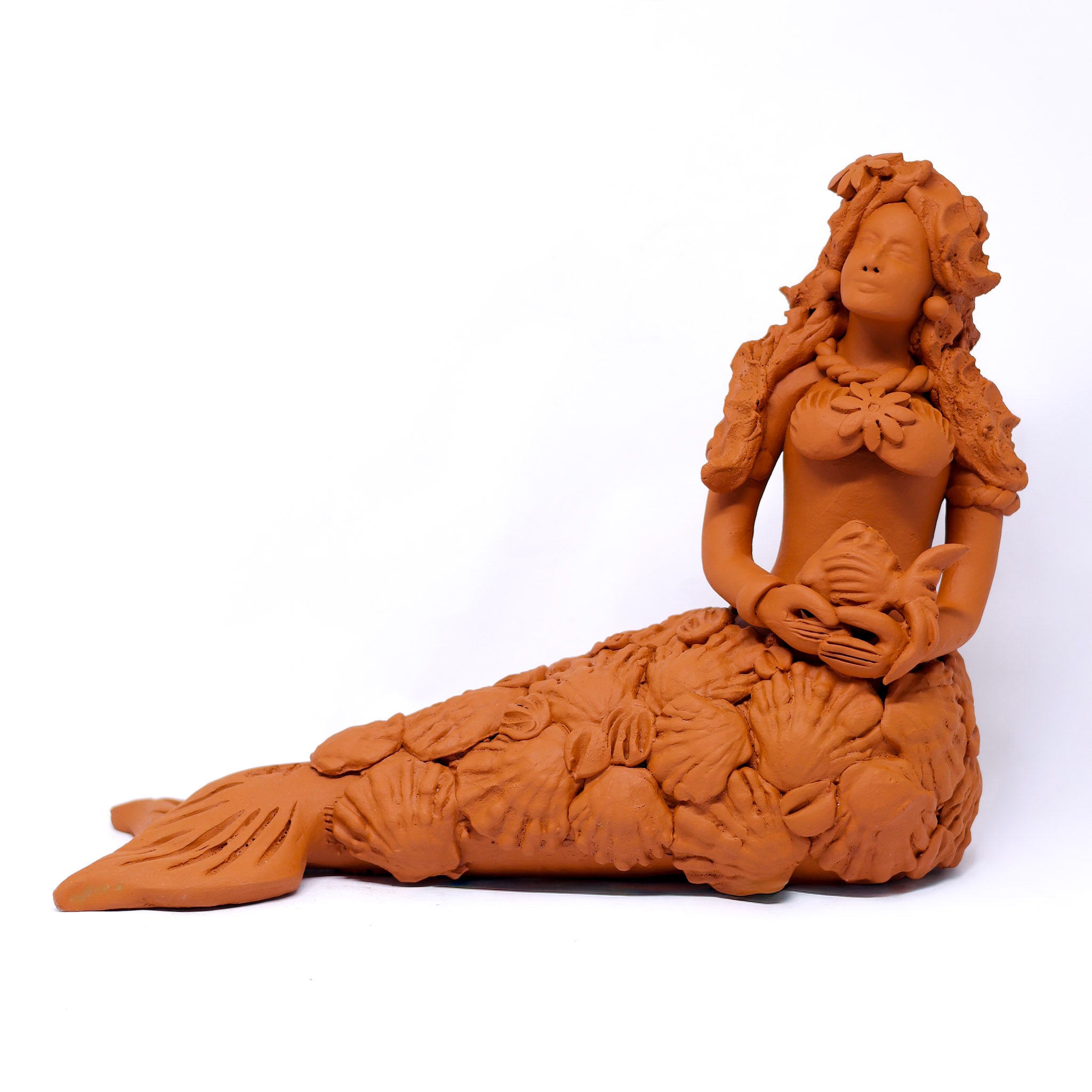 Escultura Sereia em Cerâmica