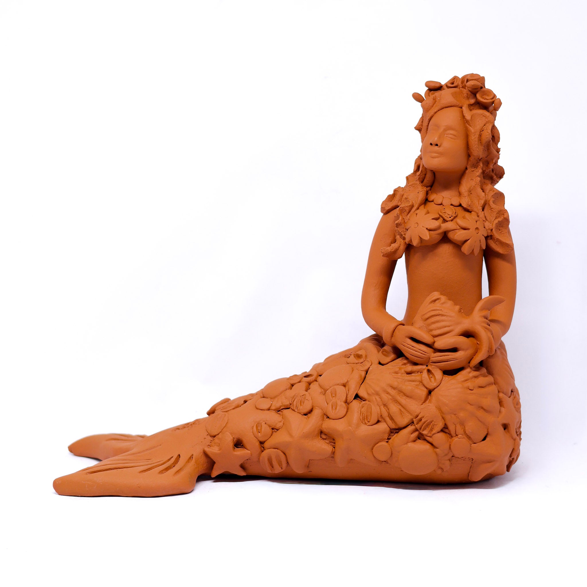 Escultura Sereia em Cerâmica