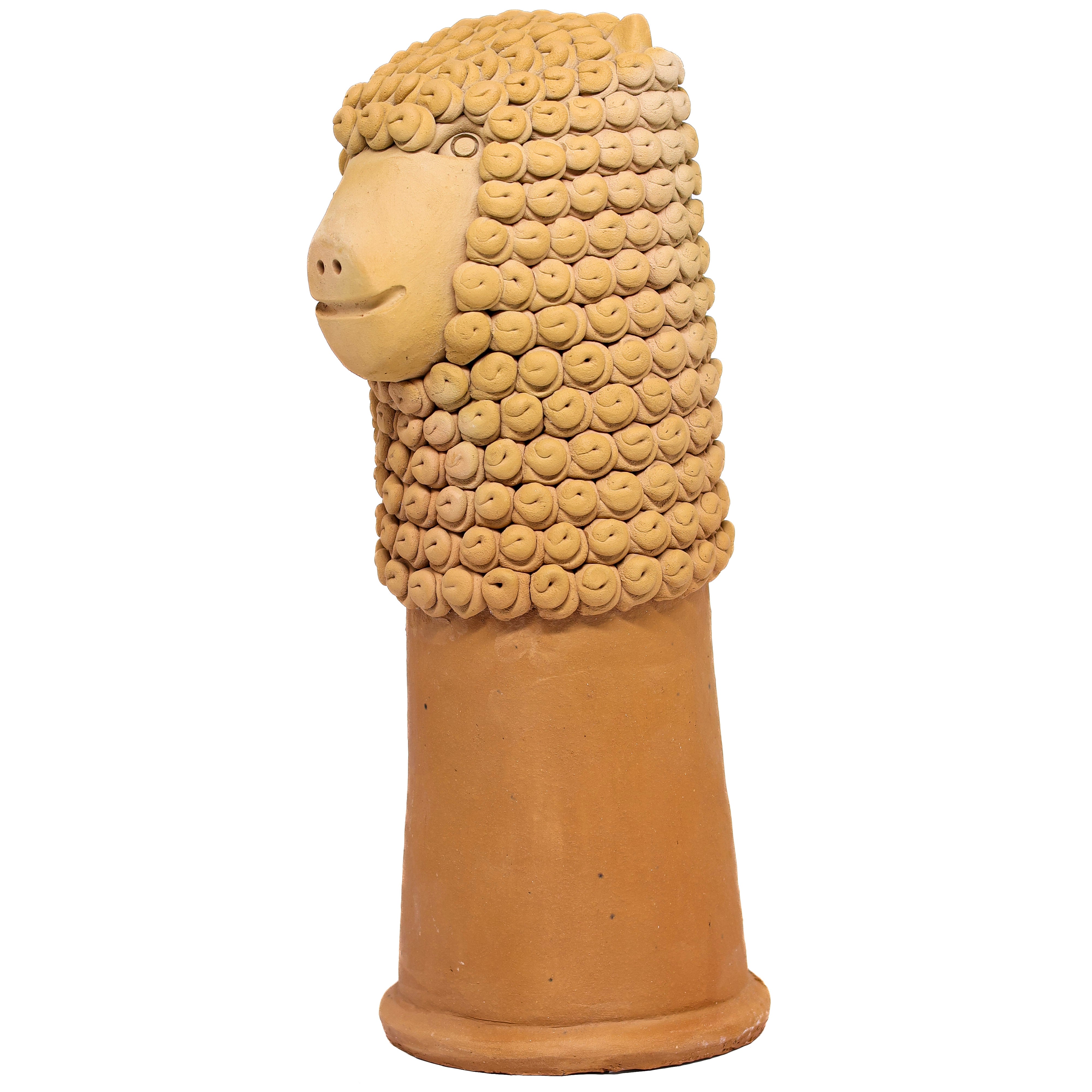 Escultura Carranca Leão em Cerâmica 35cm