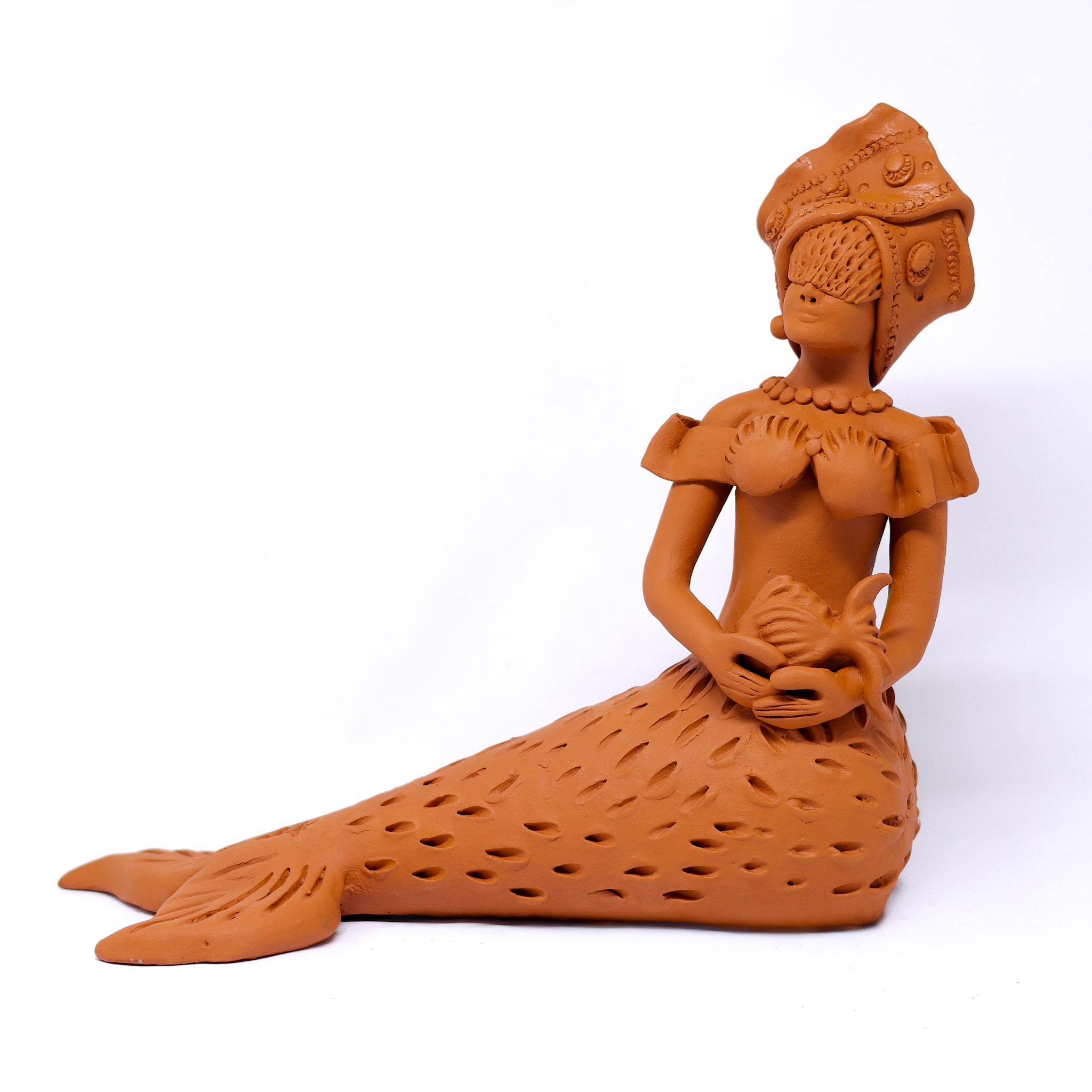Escultura Sereia em Cerâmica