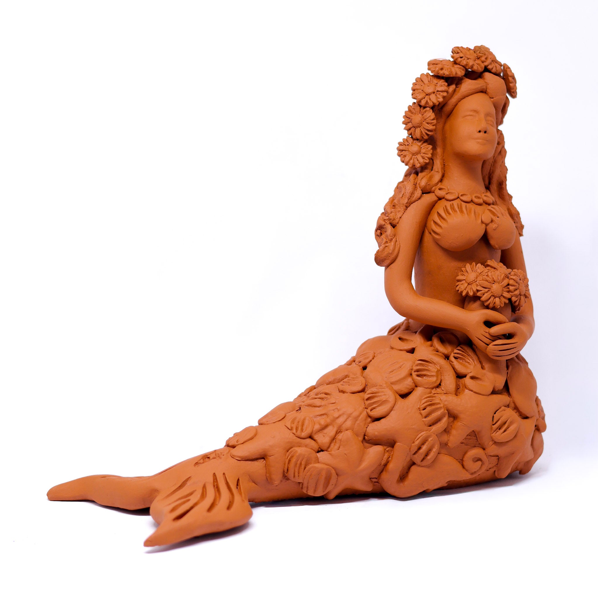 Escultura Sereia em Cerâmica