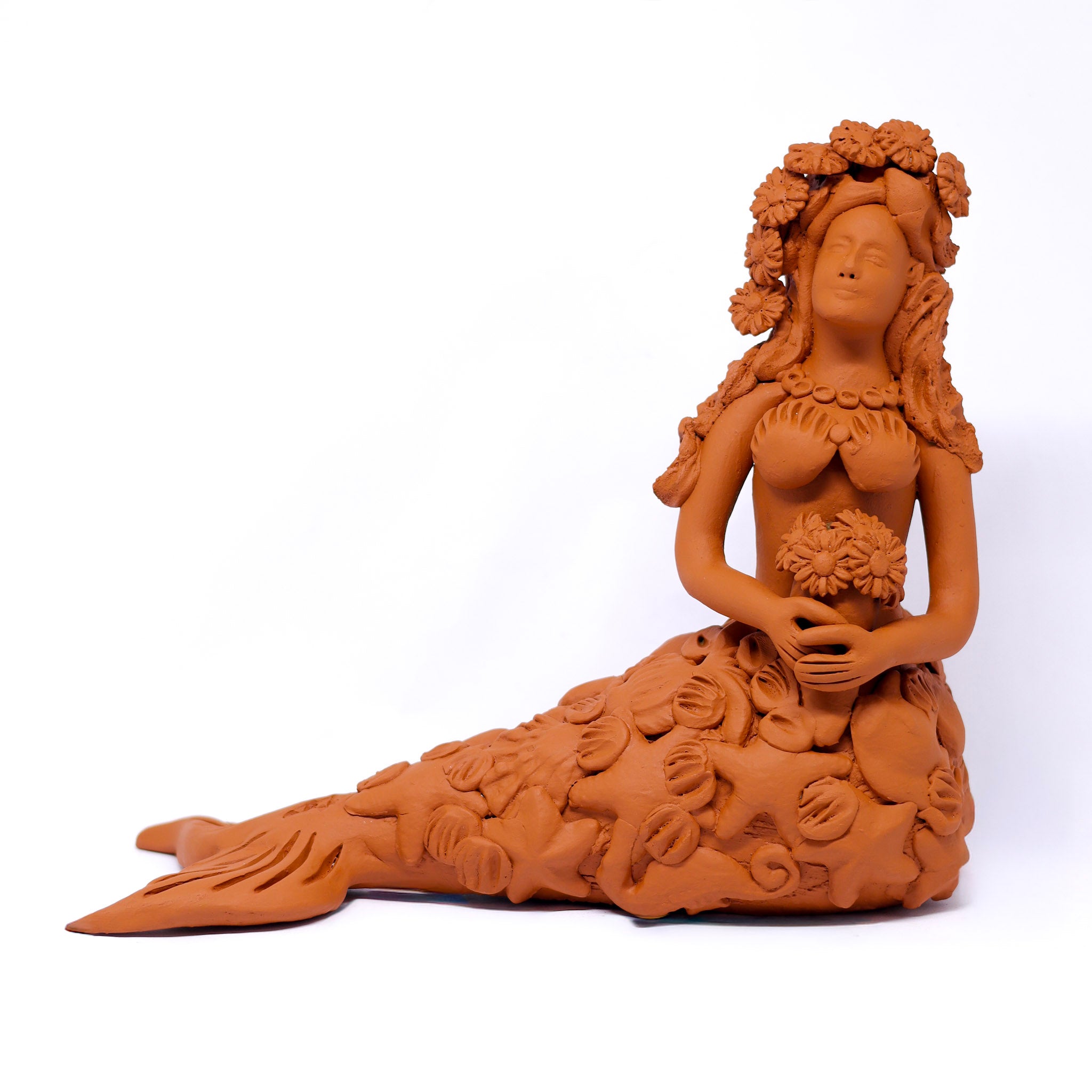 Escultura Sereia em Cerâmica