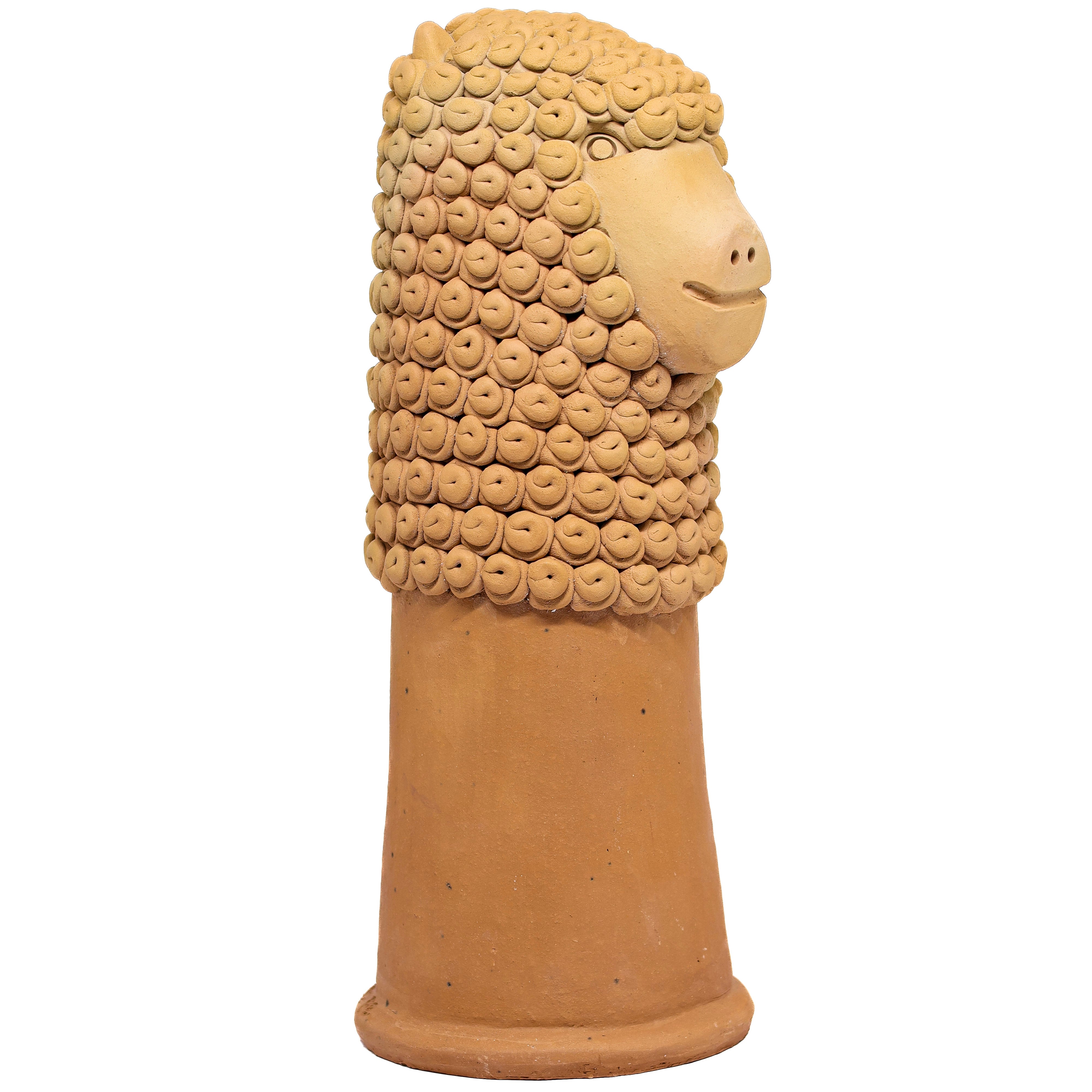 Escultura Carranca Leão em Cerâmica 35cm