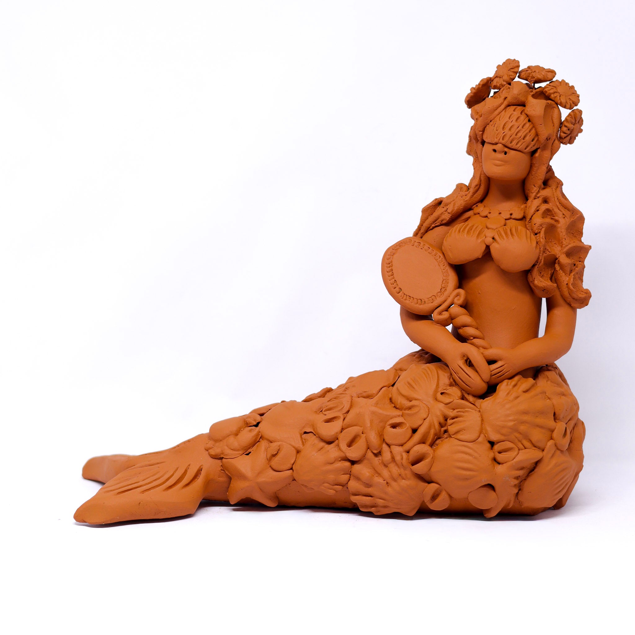 Escultura Sereia em Cerâmica