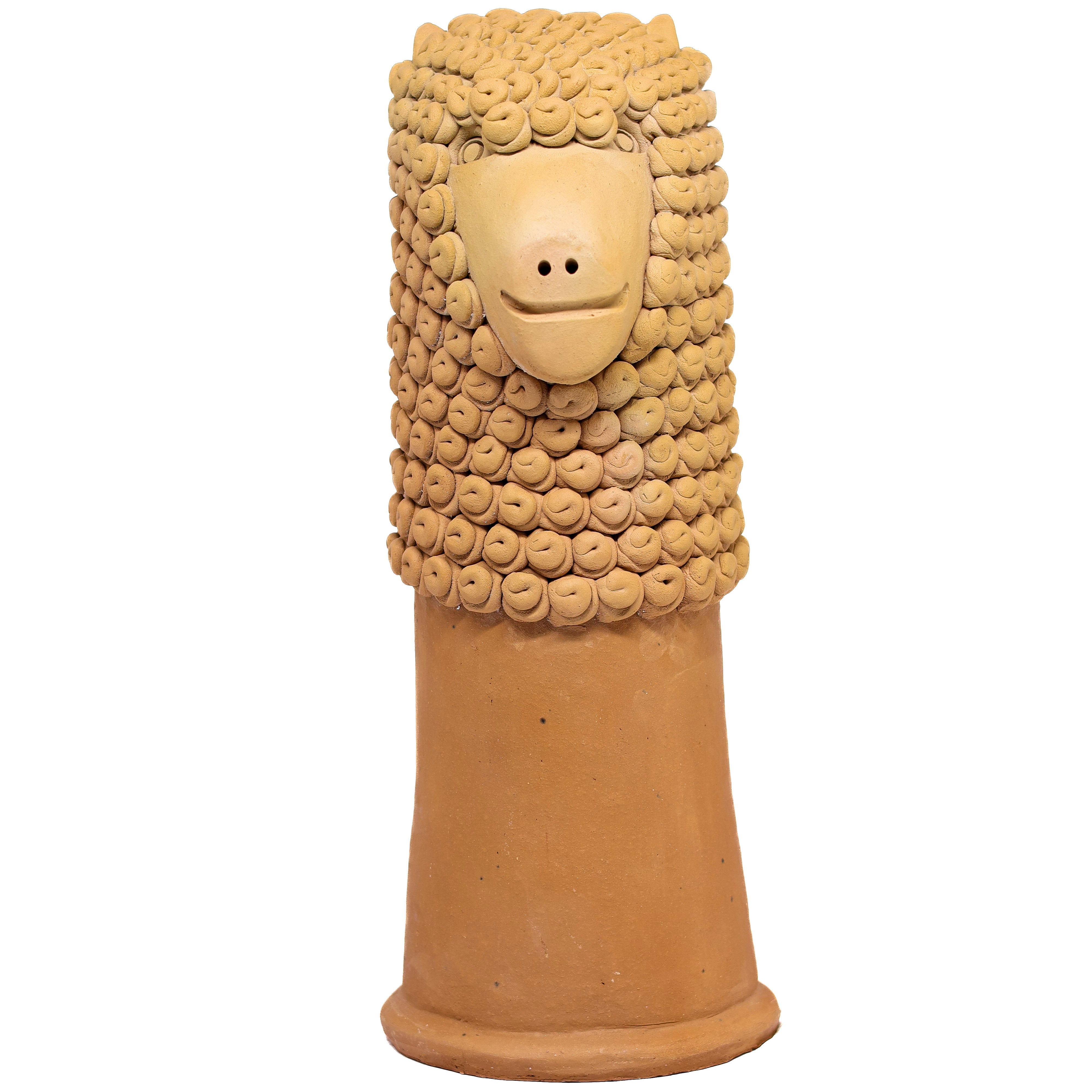 Escultura Carranca Leão em Cerâmica 35cm