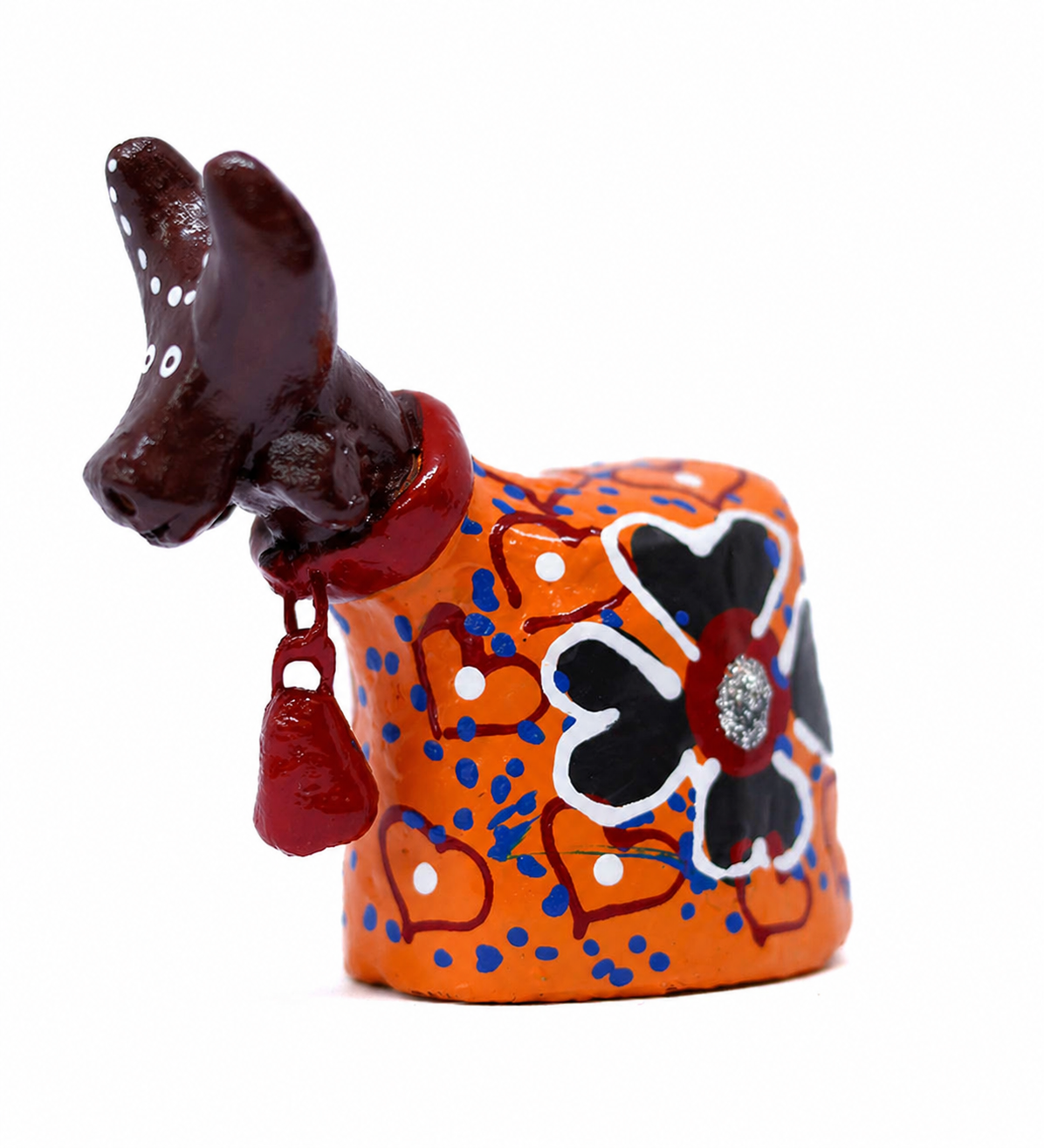 Escultura Bumbinha em Cerâmica Laranja