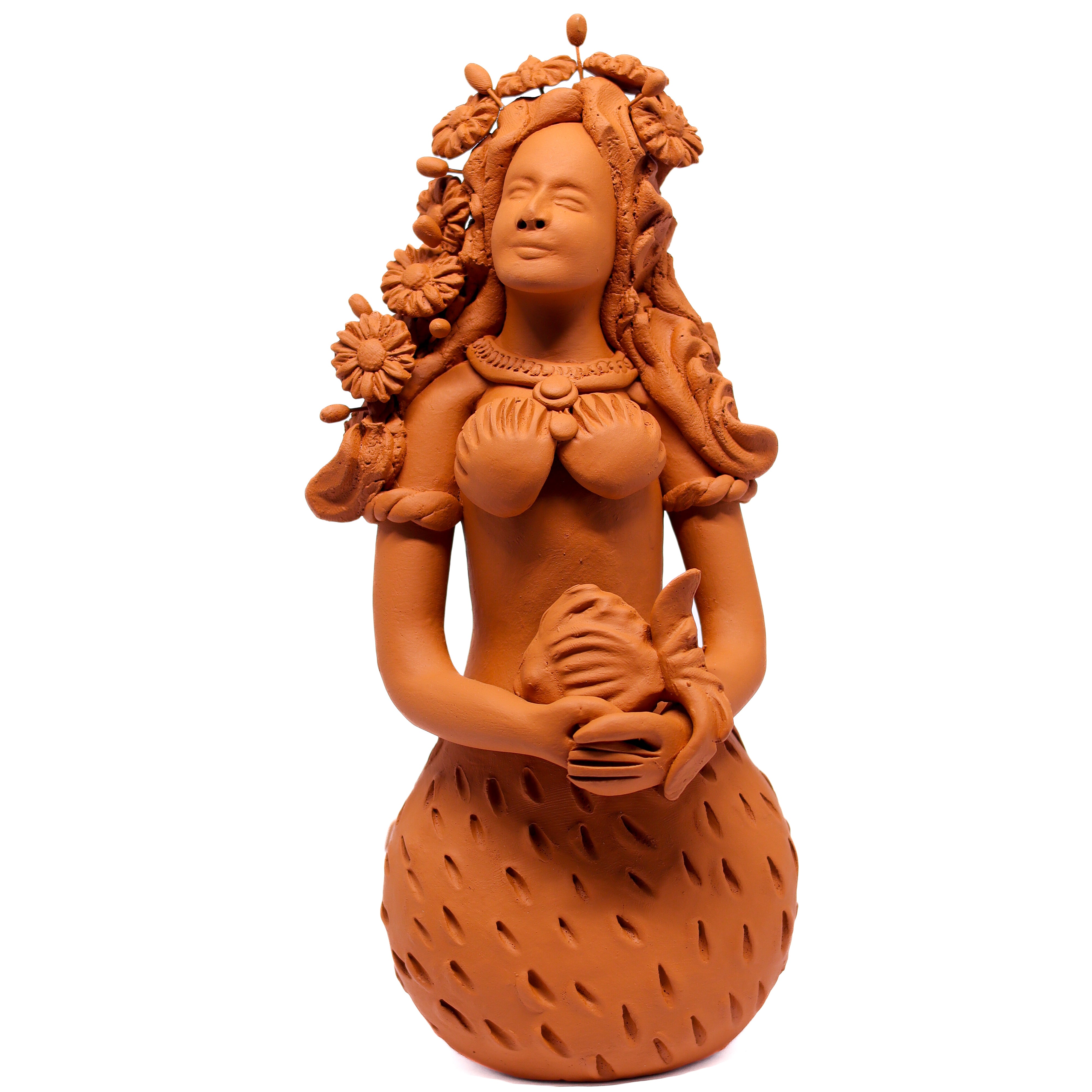 Escultura Sereia em Cerâmica