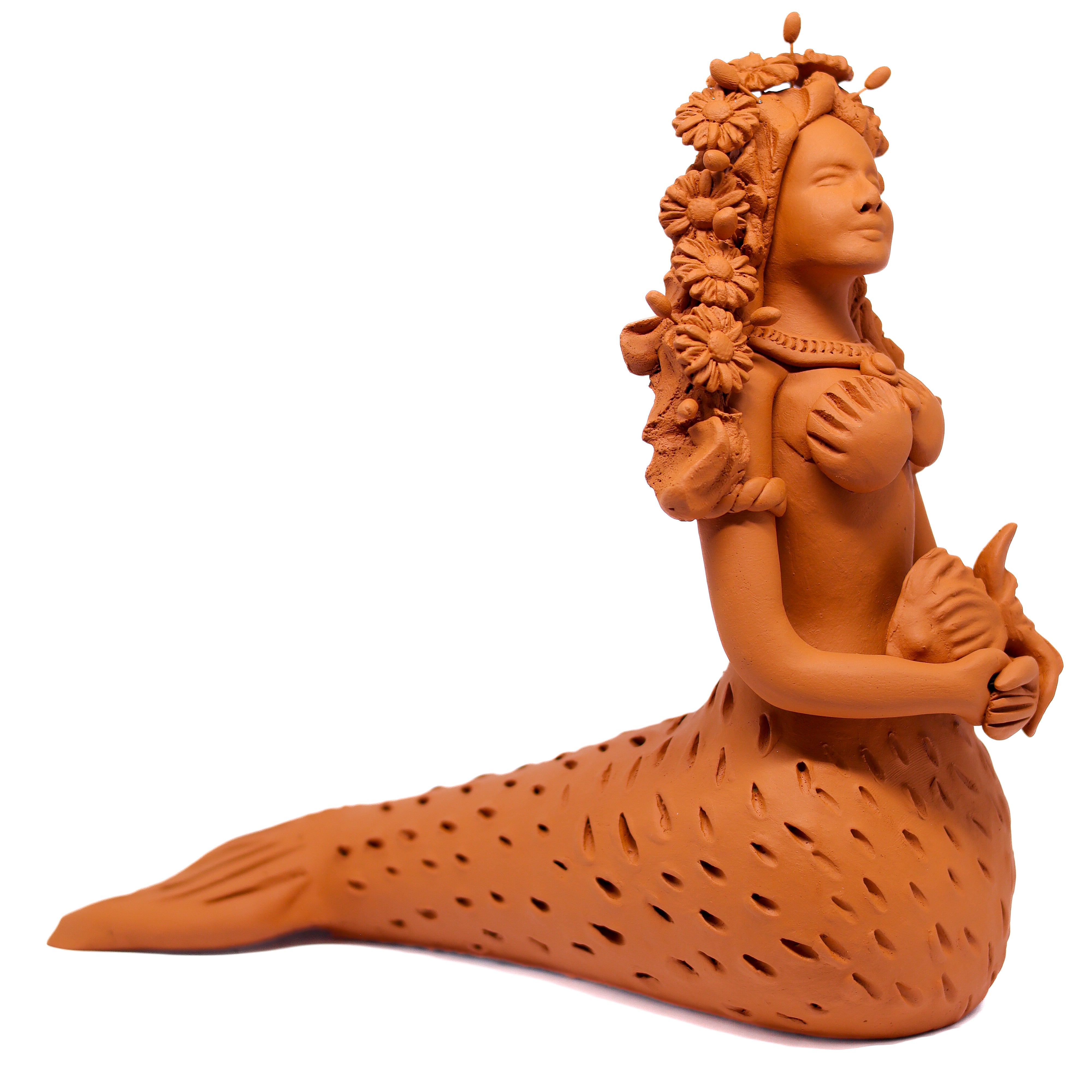 Escultura Sereia em Cerâmica
