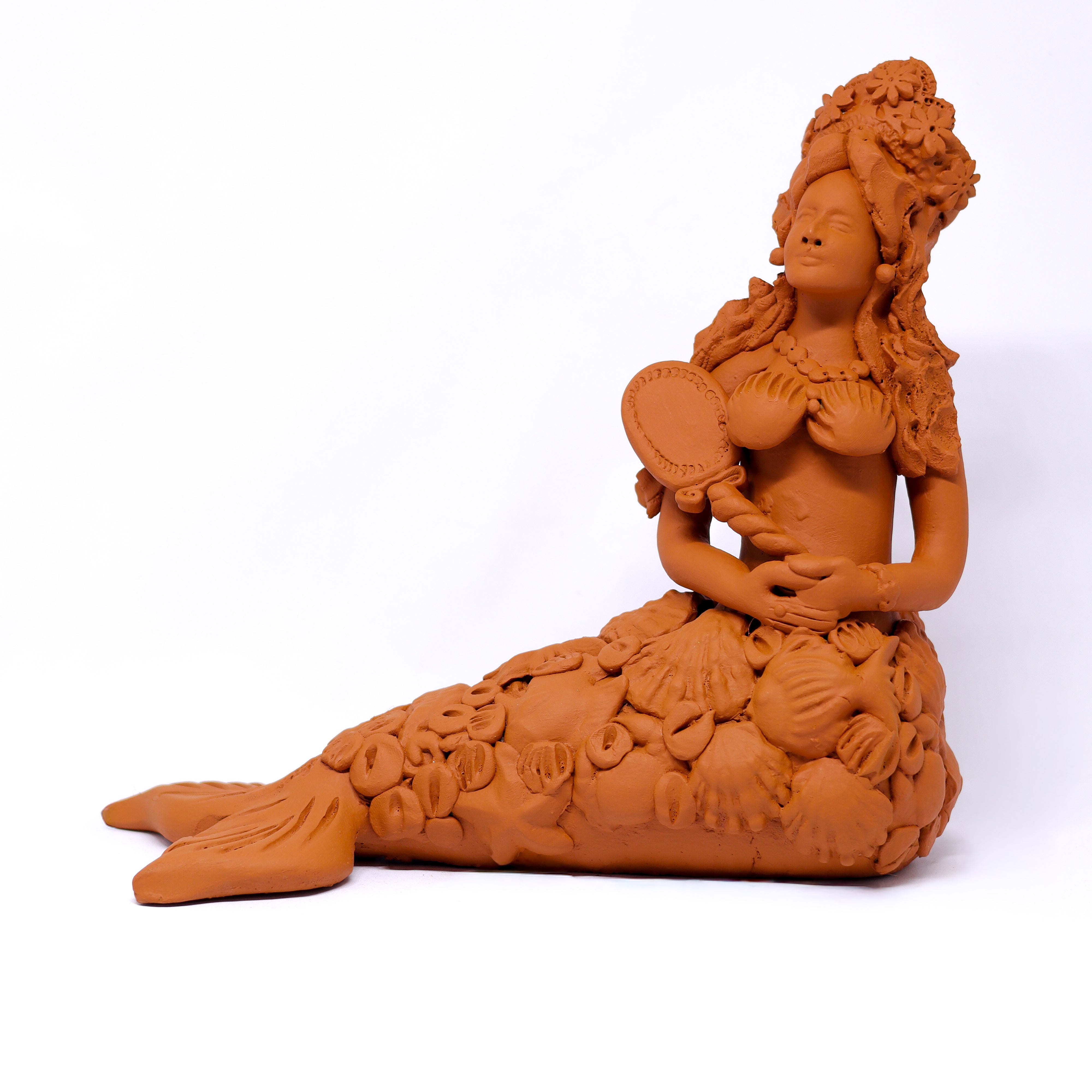 Escultura Sereia em Cerâmica