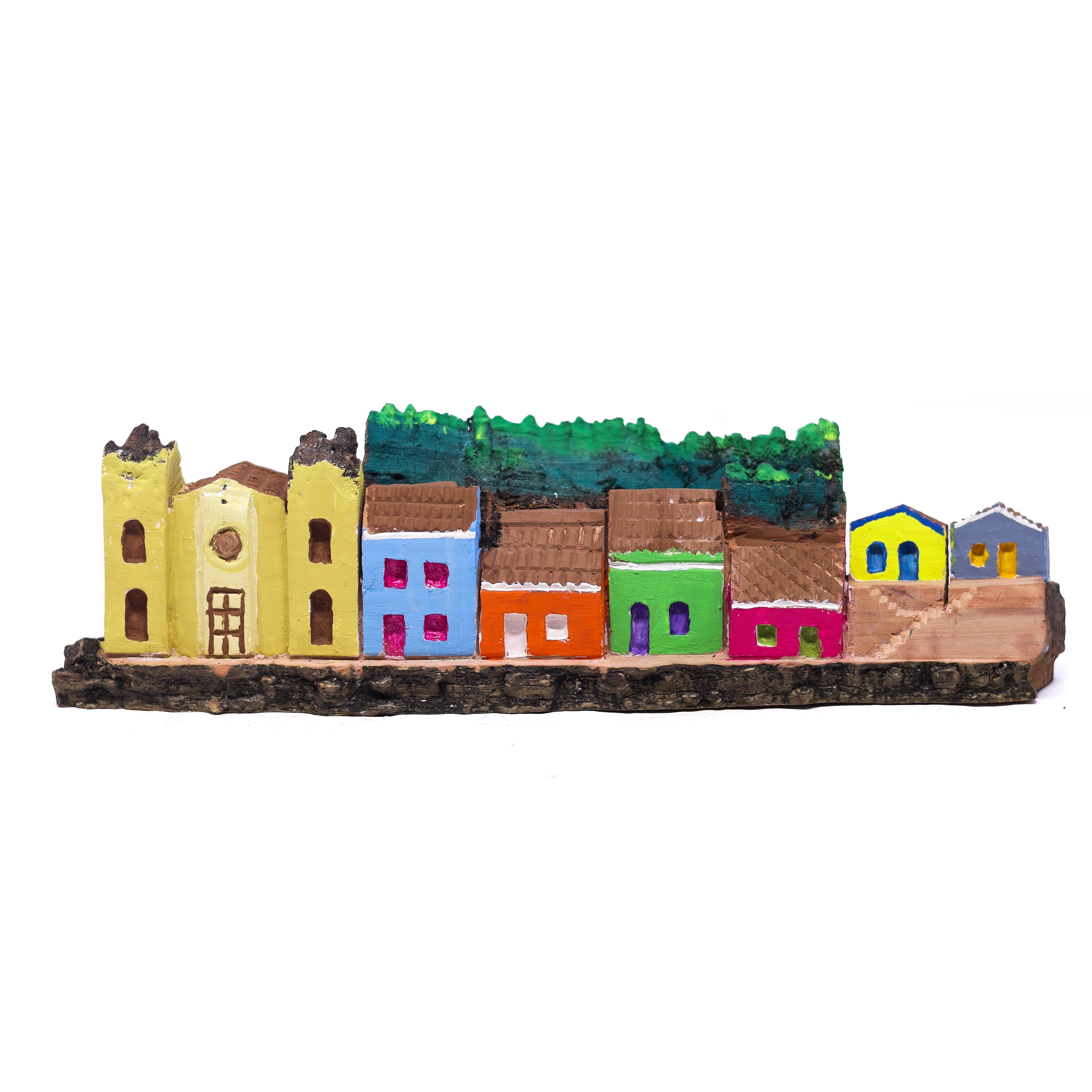 Escultura Casinha Talhada na Madeira CMS 21 cm