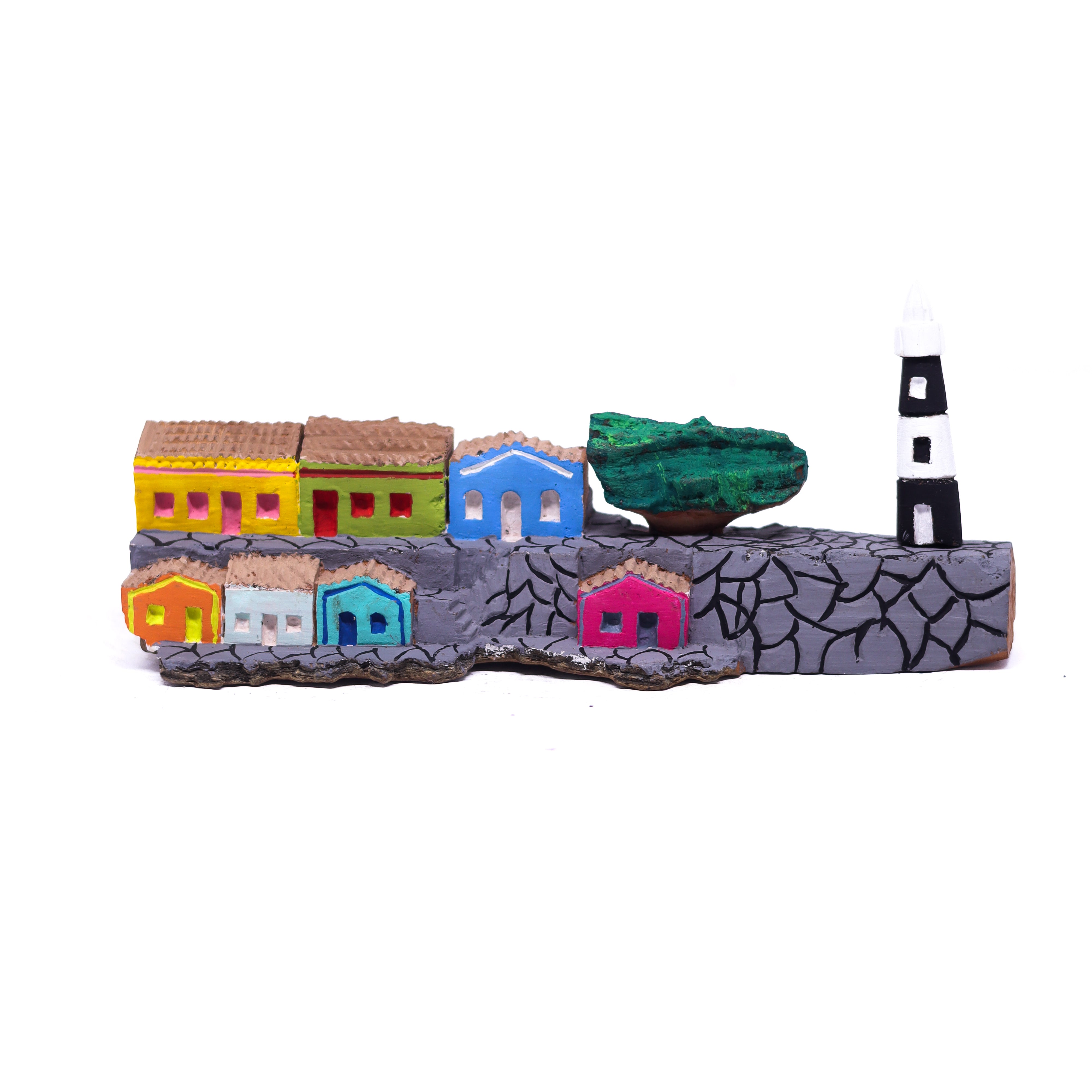 Escultura Casinha Talhada na Madeira CMS 19 cm