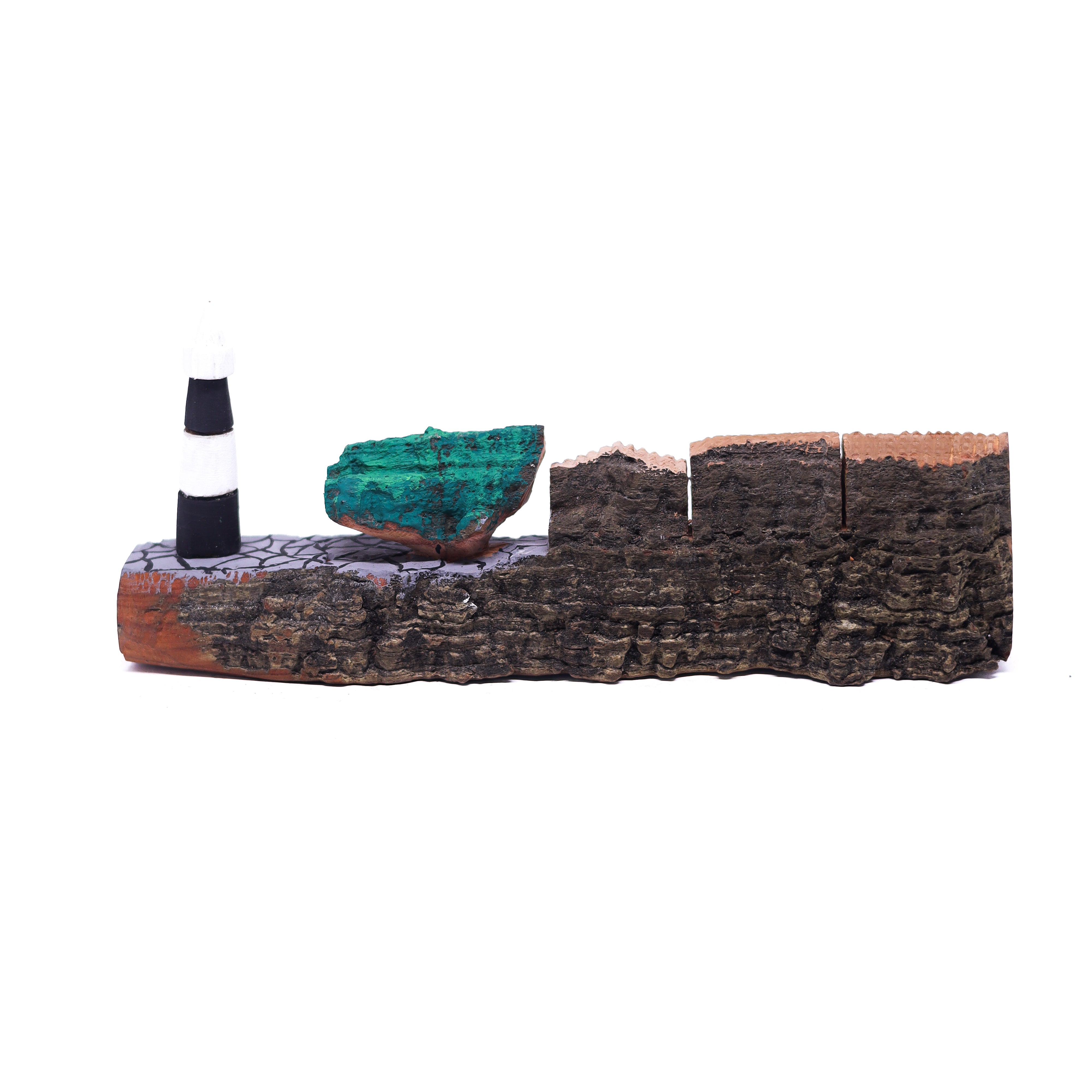 Escultura Casinha Talhada na Madeira CMS 19 cm