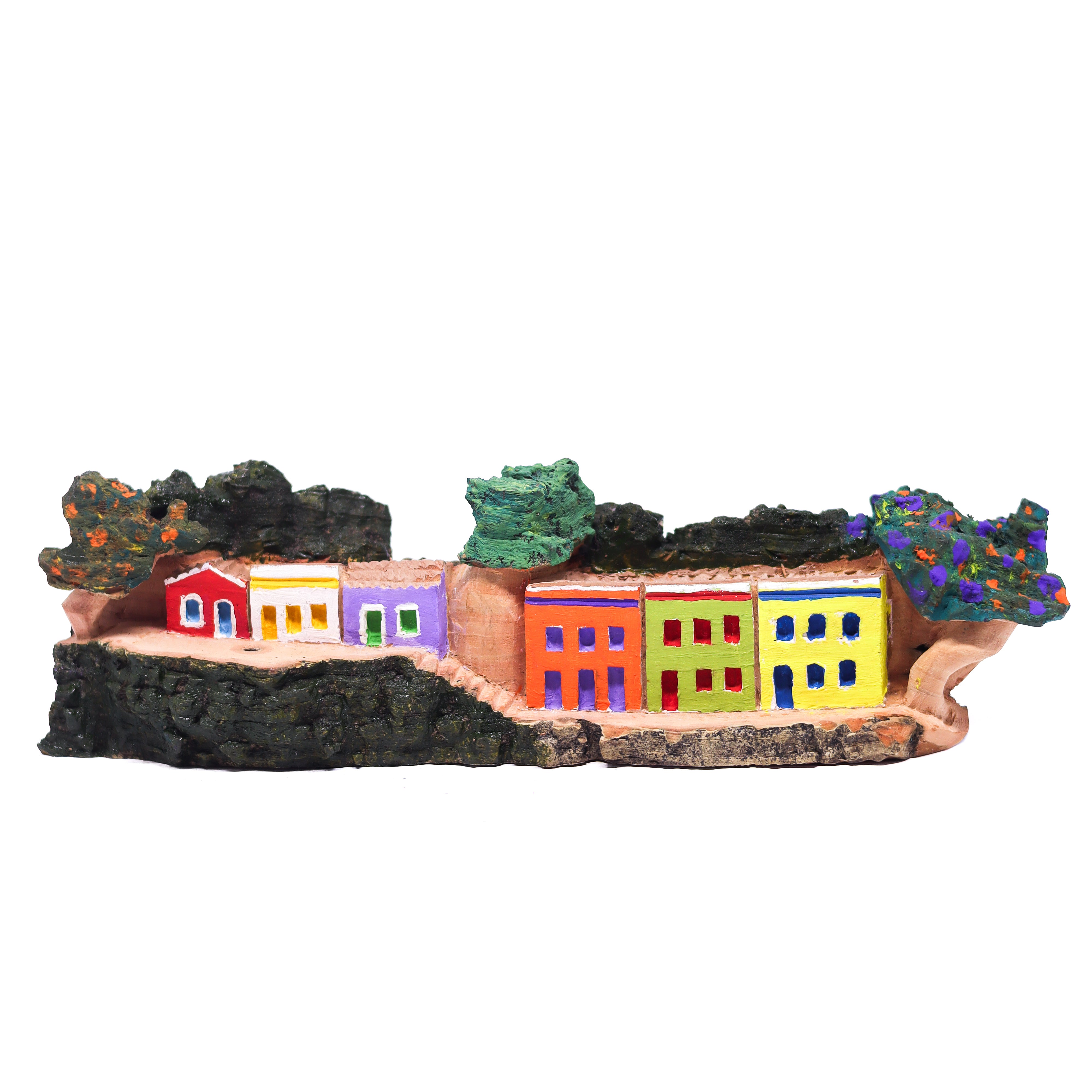 Escultura Casinha Talhada na Madeira CMS 23 cm