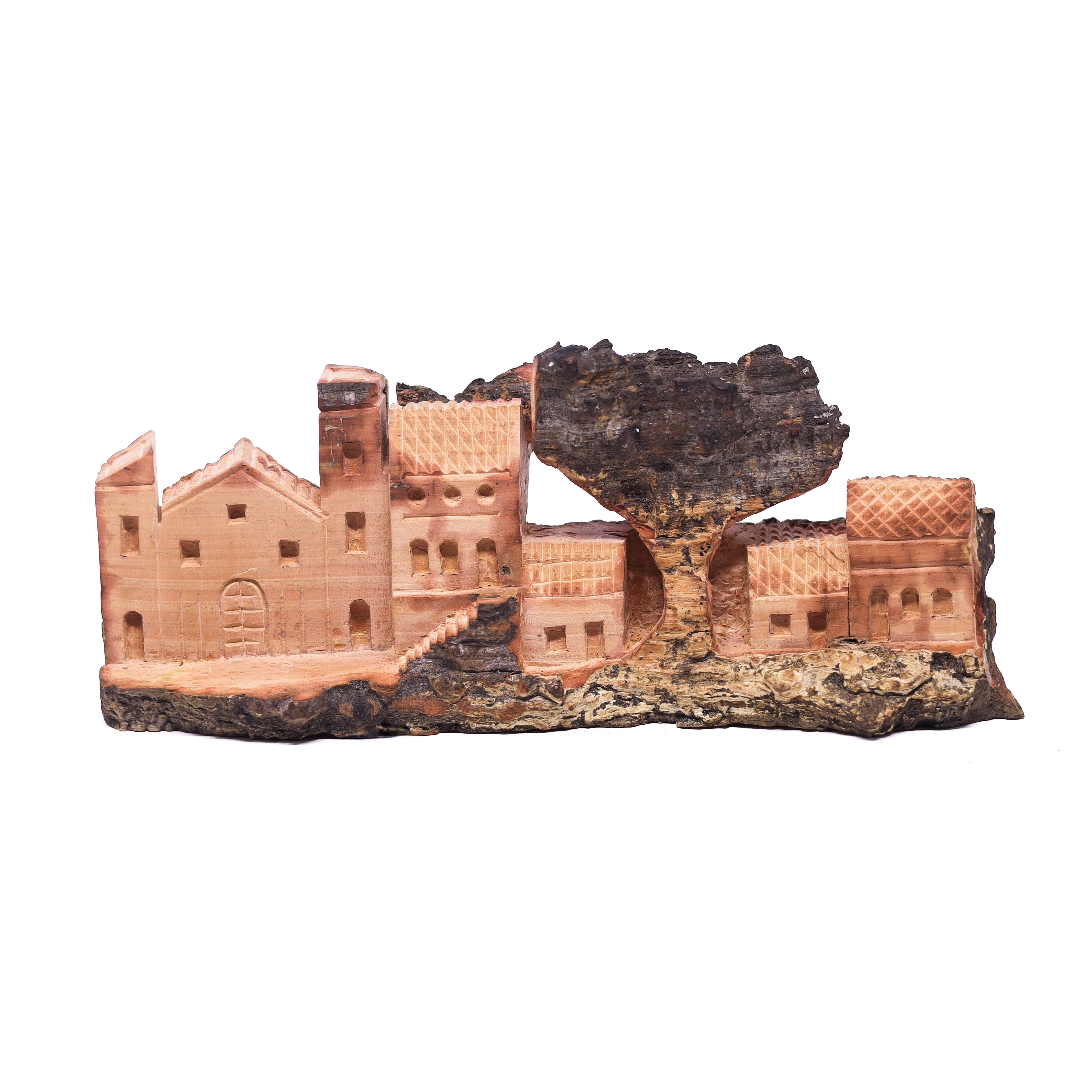 Escultura Casinha Talhada na Madeira CMS 21 cm