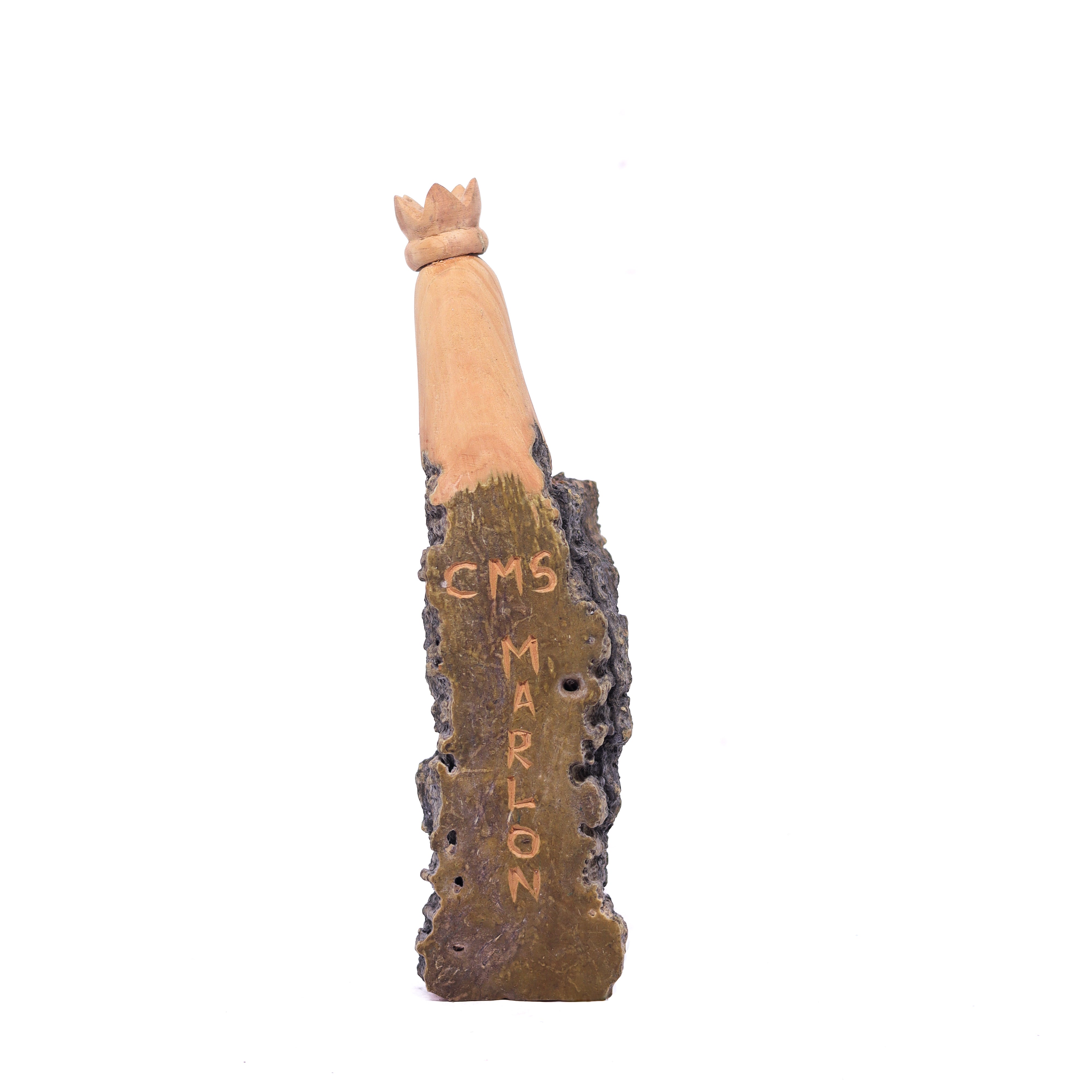 Escultura Santinha Talhada na Madeira CMS 21 cm