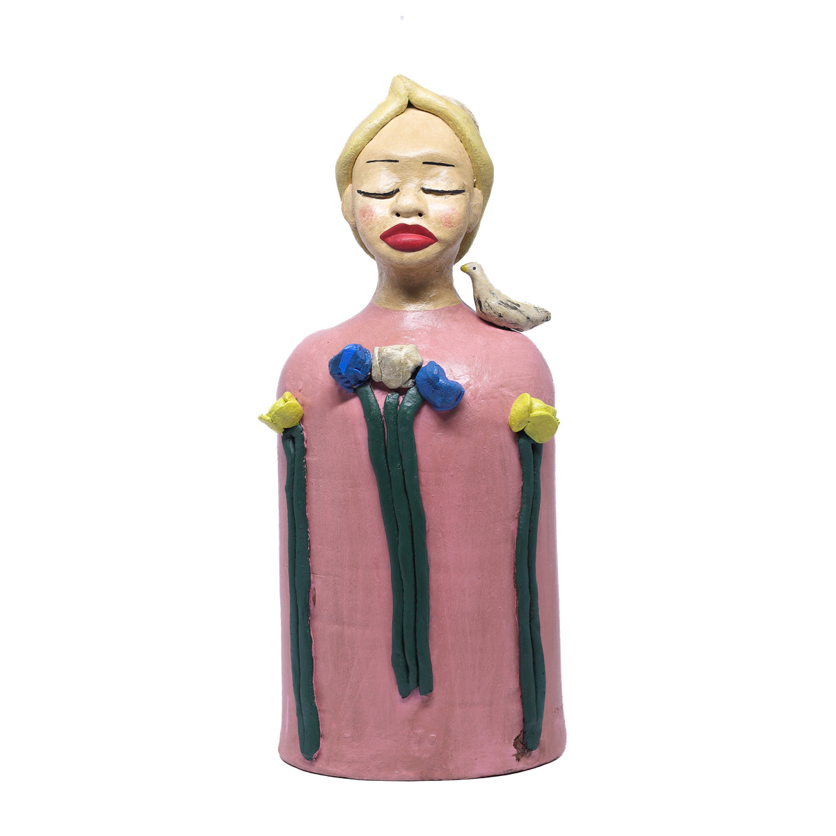 Escultura Busto de Palhaço em Cerâmica