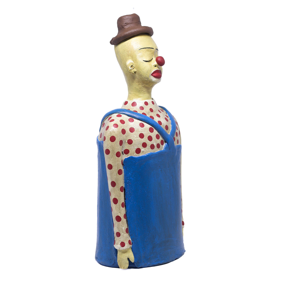 Escultura Busto de Palhaço em Cerâmica