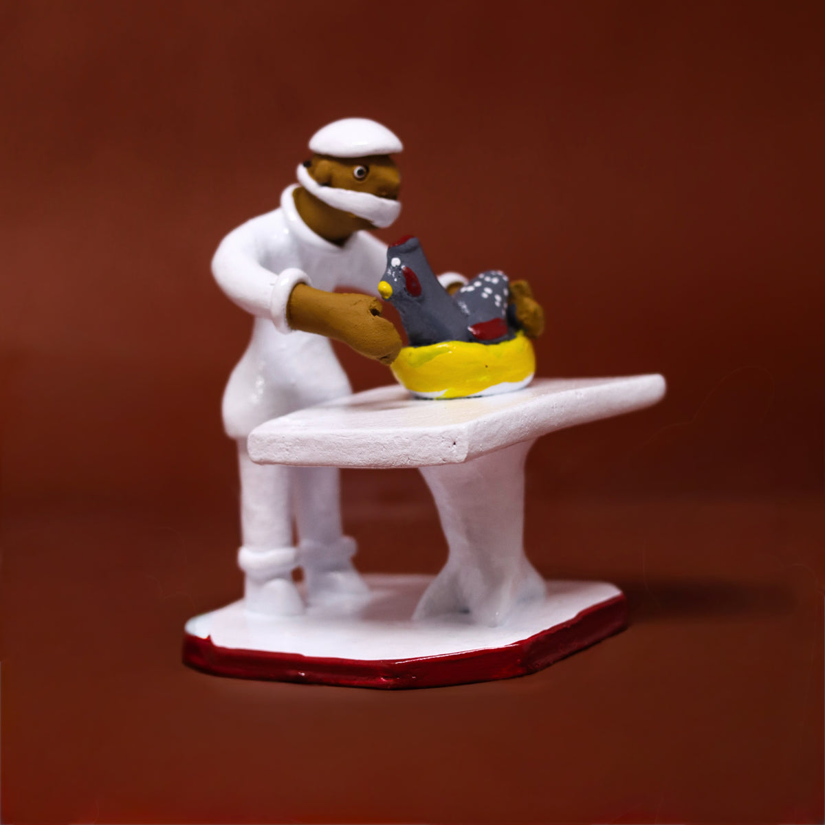 Escultura Profissões em Cerâmica - Veterinario