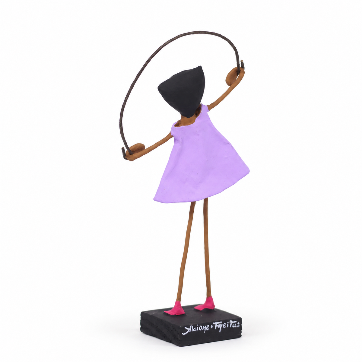 Escultura Brincadeira Infantil Pula Corda - Lilás
