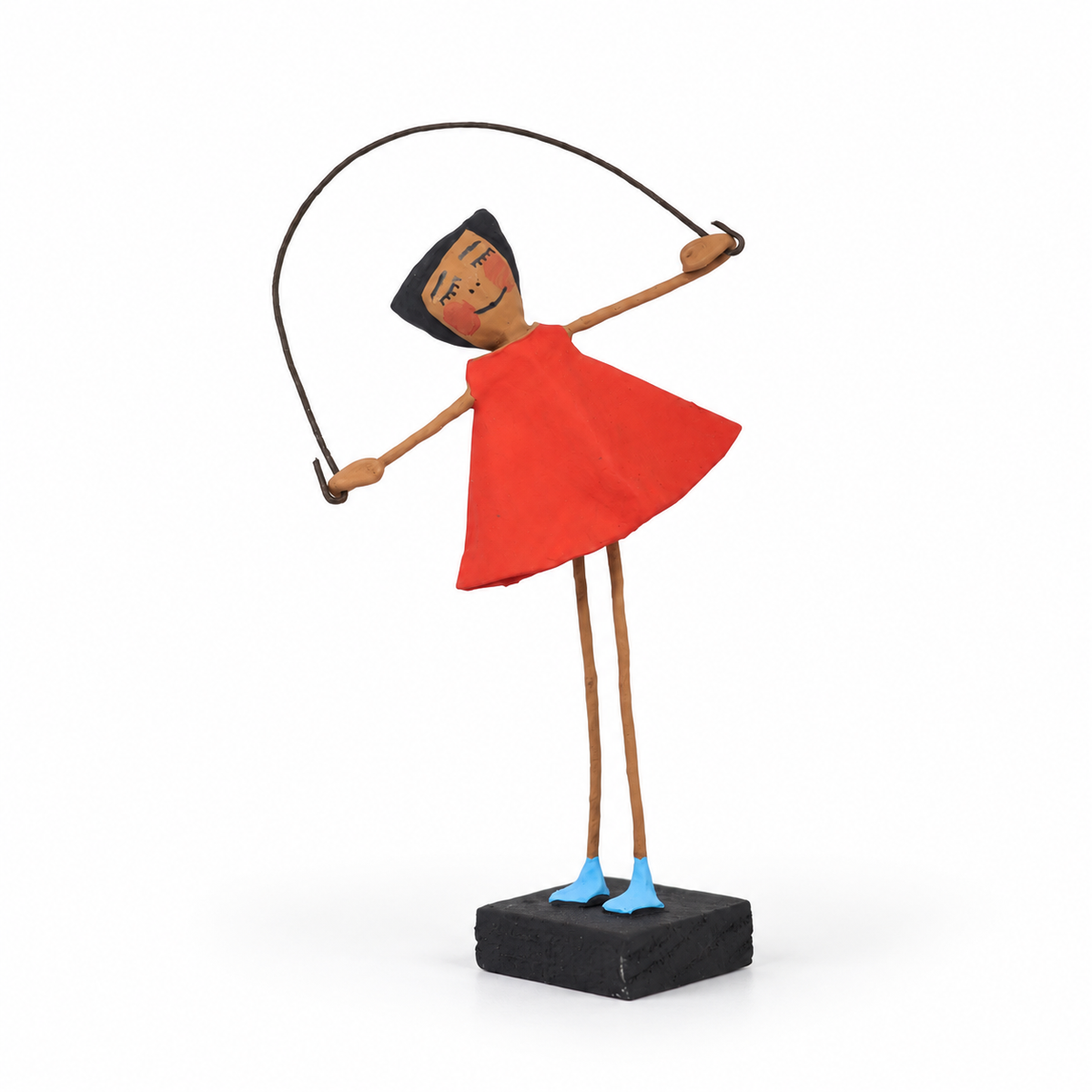 Escultura Brincadeira Infantil Pula Corda - Vermelha