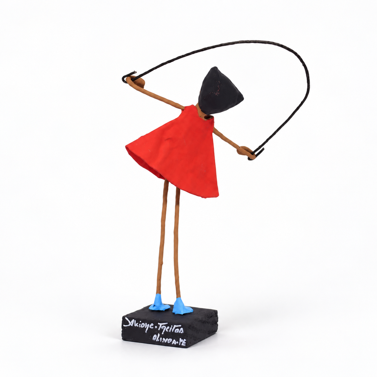 Escultura Brincadeira Infantil Pula Corda - Vermelha