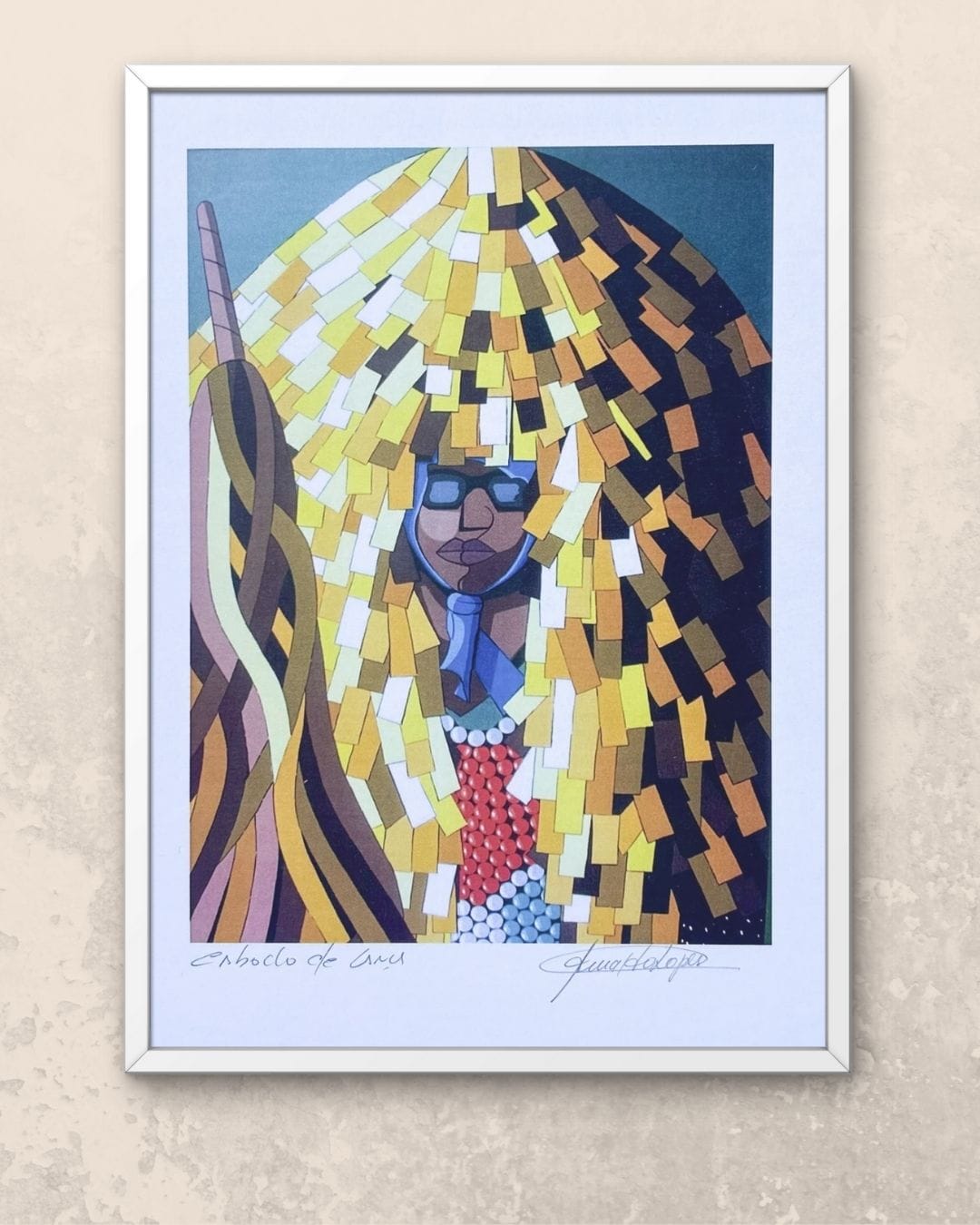 Gravura Caboclo de Lança Amarelo - 25,5 x 18 cm