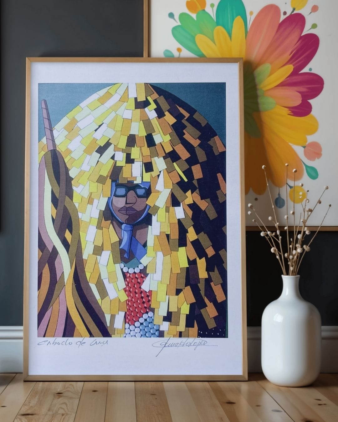 Gravura Caboclo de Lança Amarelo - 25,5 x 18 cm