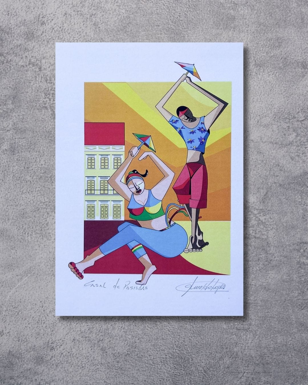 Gravura Casal de Passistas - 25,5 x 18 cm