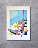 Gravura Homem com Berimbau - 42 x 30 cm