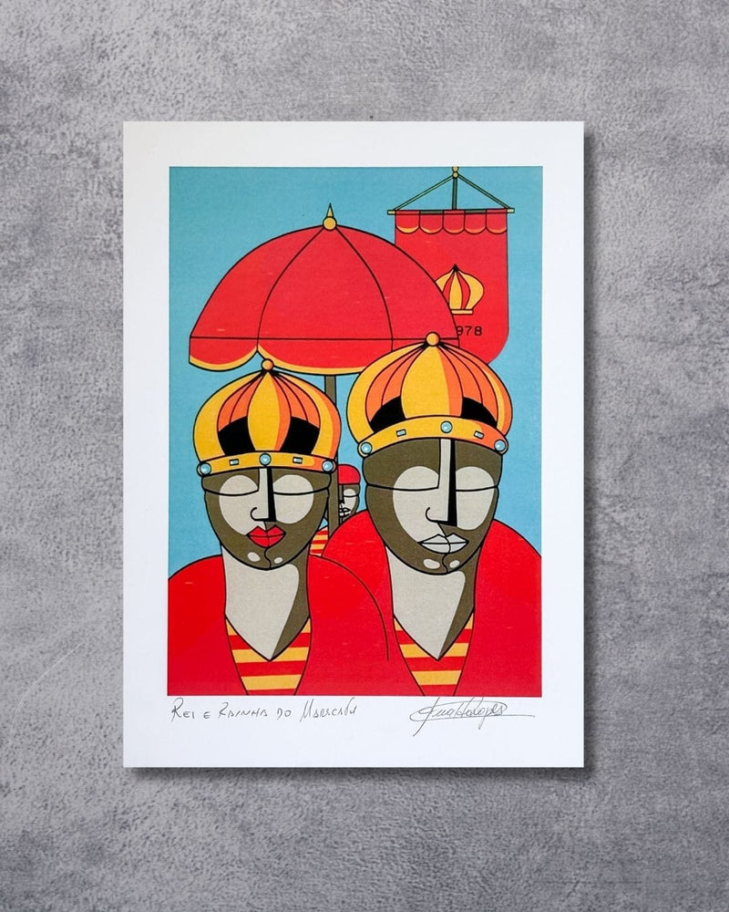 Gravura Rei e Rainha do Maracatu - 25,5 x 18 cm