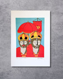 Gravura Rei e Rainha do Maracatu - 42 x 30 cm