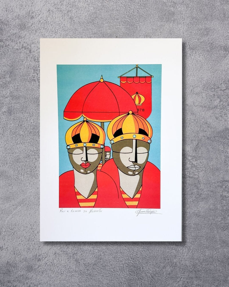 Gravura Rei e Rainha do Maracatu - 42 x 30 cm