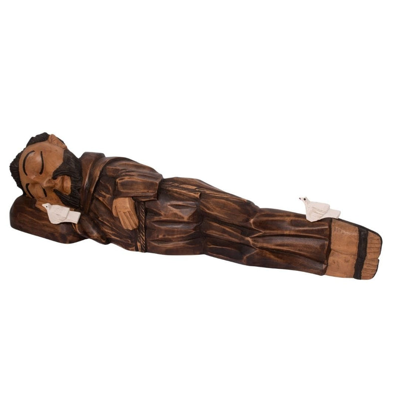 Escultura São Francisco Deitado em Madeira M