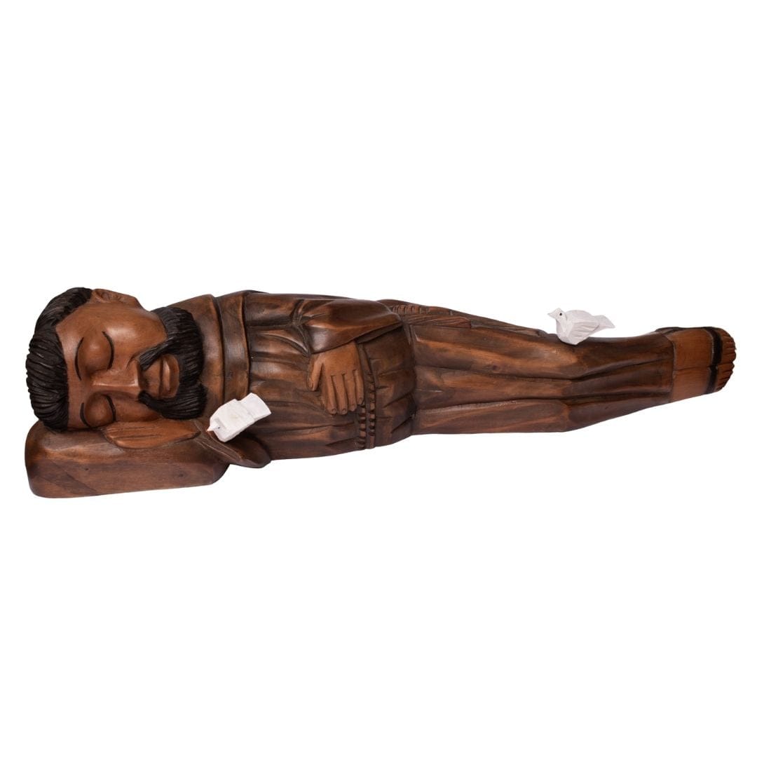 Escultura São Francisco Deitado em Madeira M
