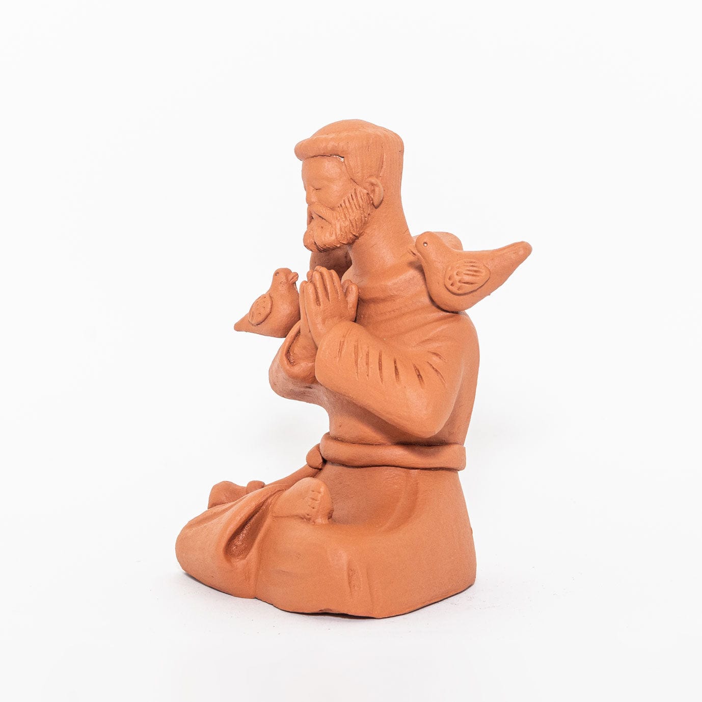 Escultura São Francisco Meditando em Barro