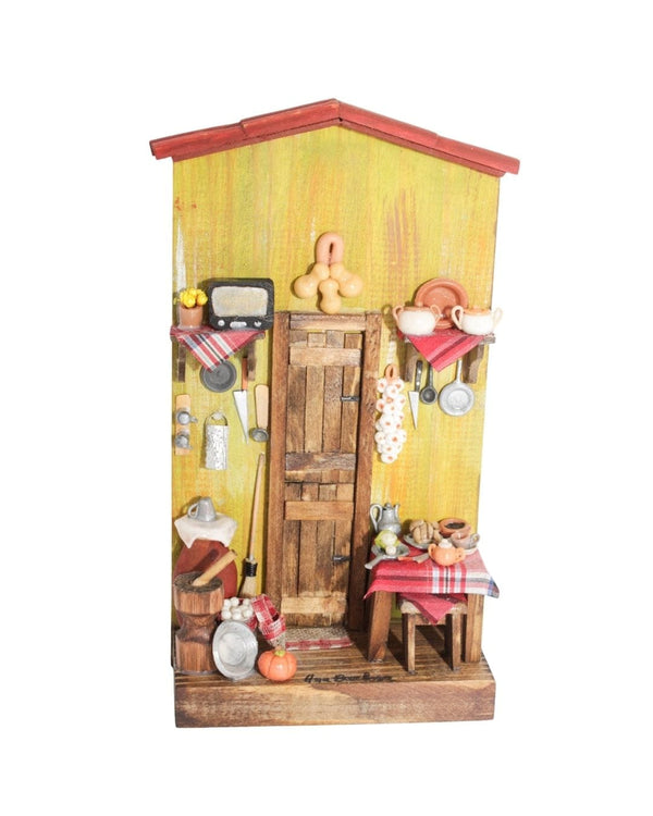 Quadro Cenas do Interior de Madeira