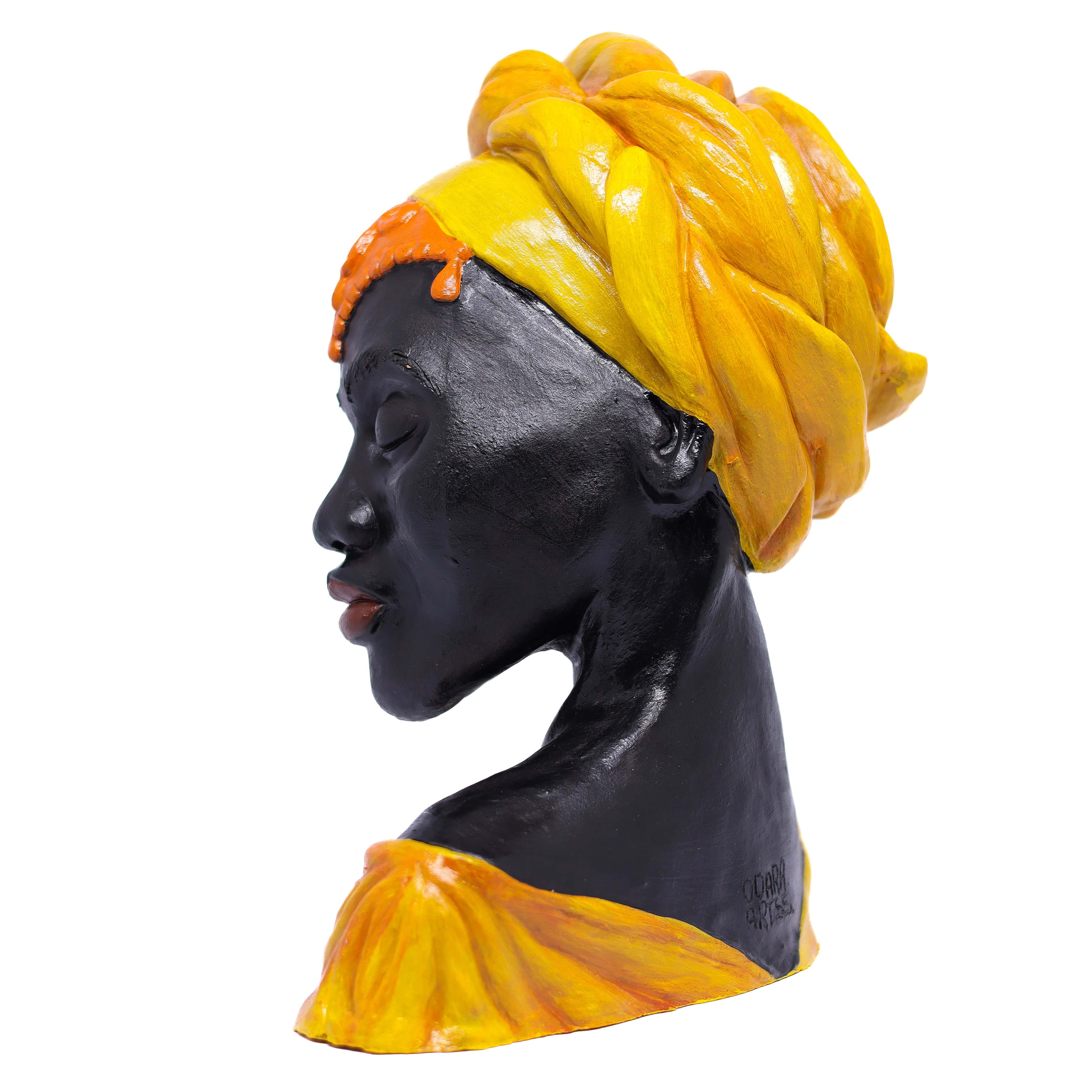 Escultura Agojie em Cerâmica