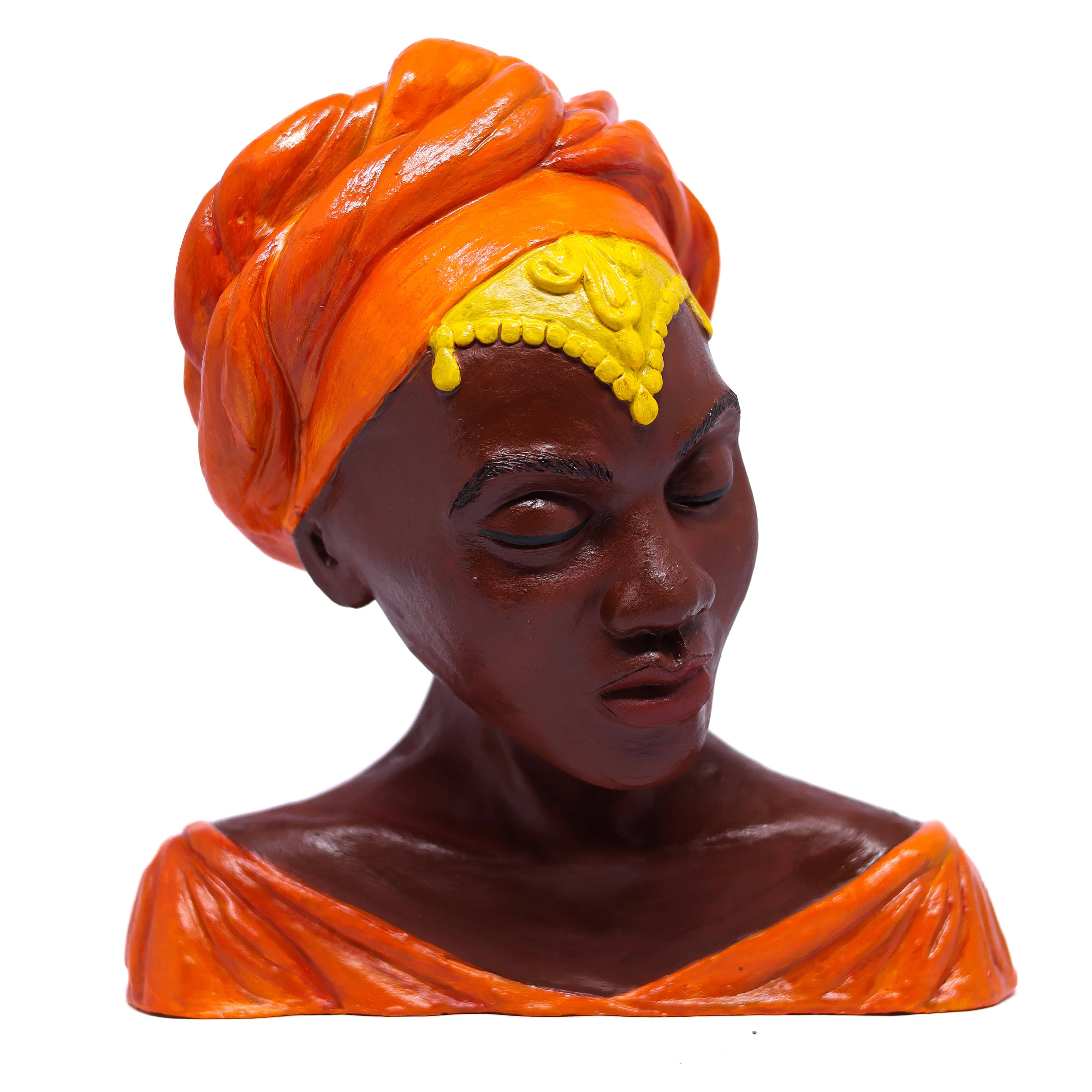 Escultura Agojie em Cerâmica