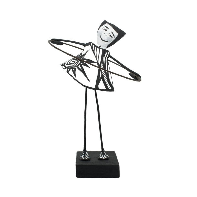 Escultura Brincadeira Infantil Bambolê - Branco e Preto