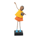 Escultura Brincadeira Infantil com Bola - Amarela