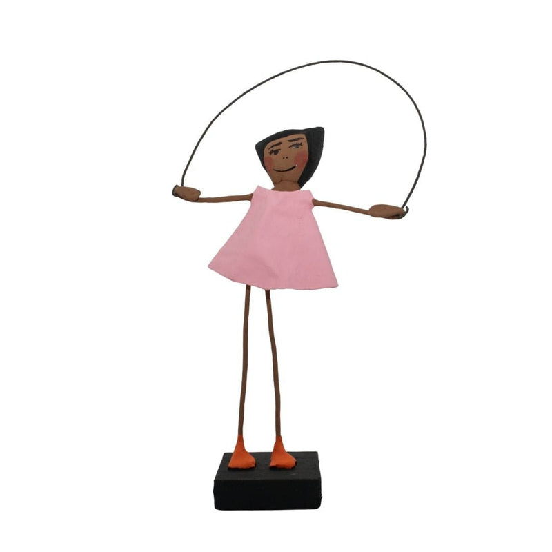 Escultura Brincadeira Infantil Pula Corda - Rosa