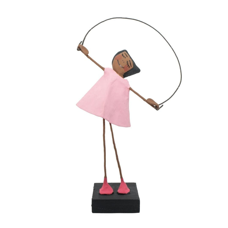 Escultura Brincadeira Infantil Pula Corda - Rosa